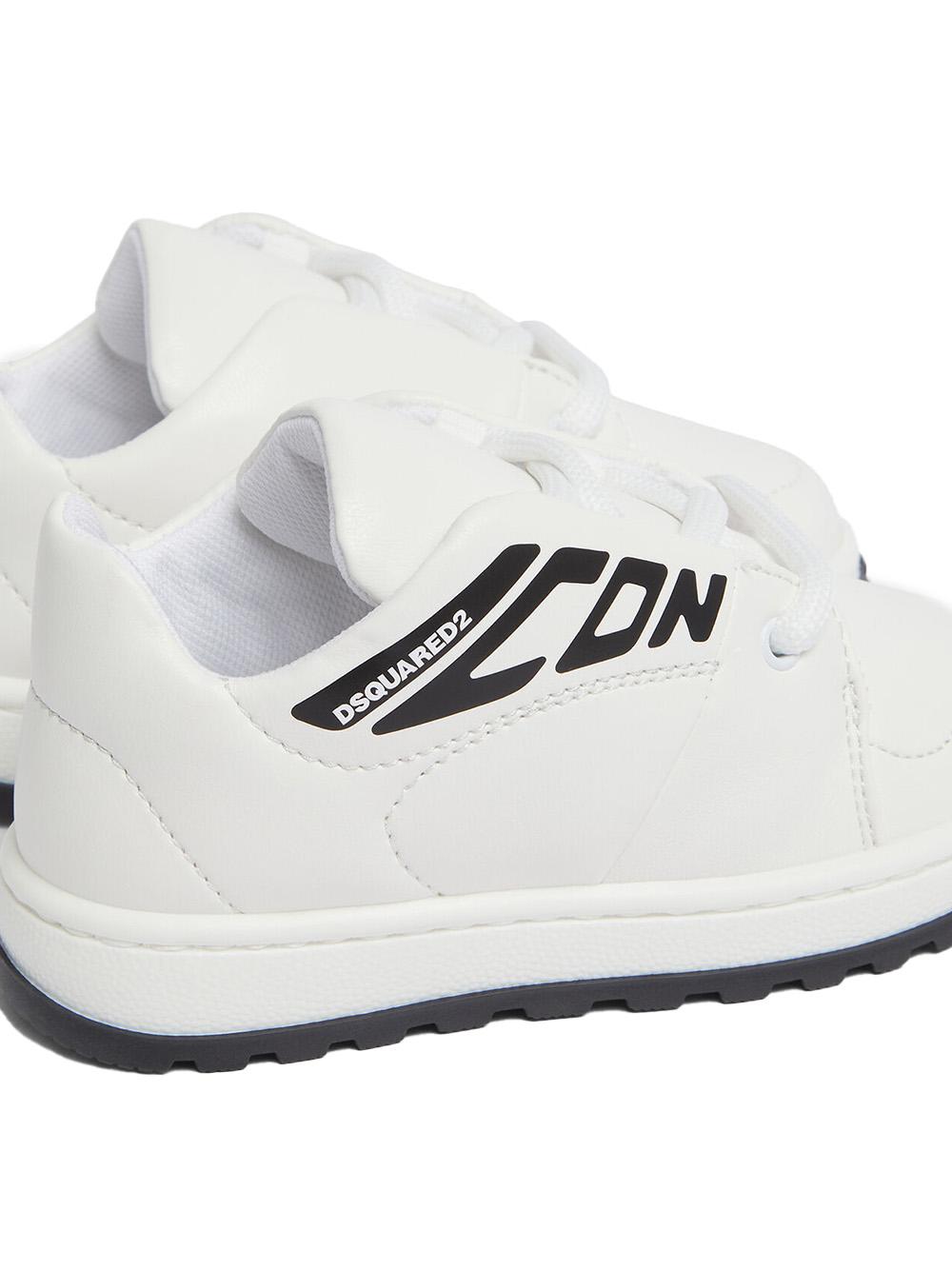 Sneakers icon new generation bianche e nere neonato