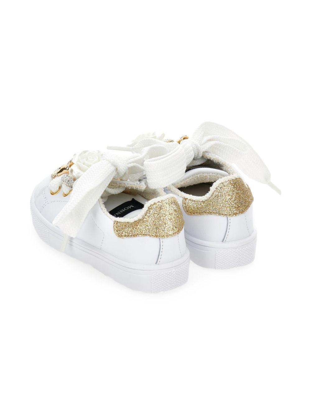 Sneakers con Applicazioni Floreali e Suola Piatta 8CF0166722 0173 MONNALISA KIDS