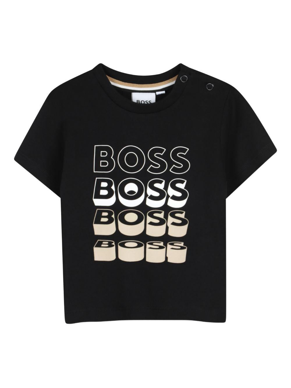 T-shirt con logo ripetuto J52889 09B BOSS KIDSWEAR