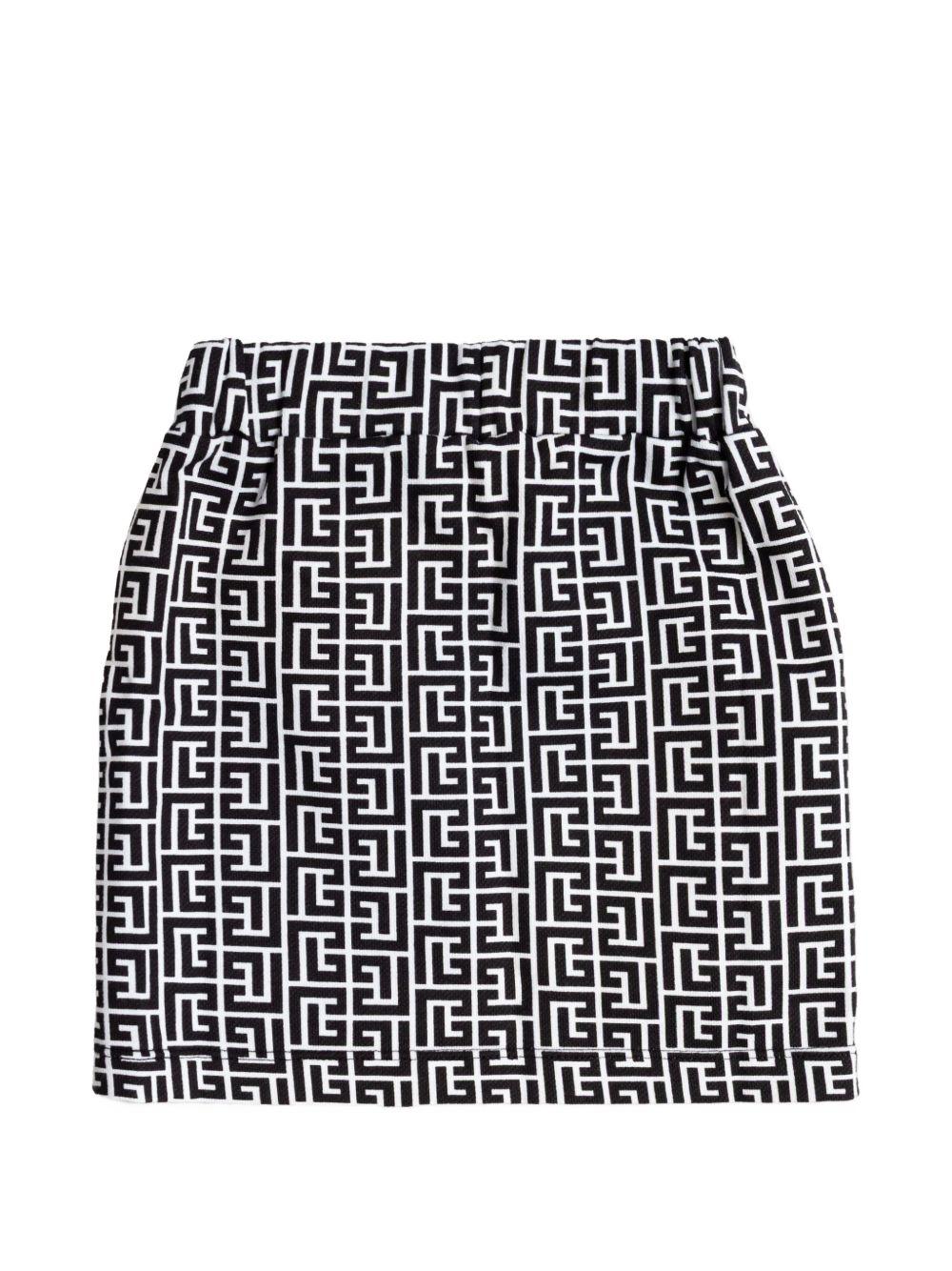 Minigonna con bottoni dorati BY7A11Z3684 100NE BALMAIN KIDS