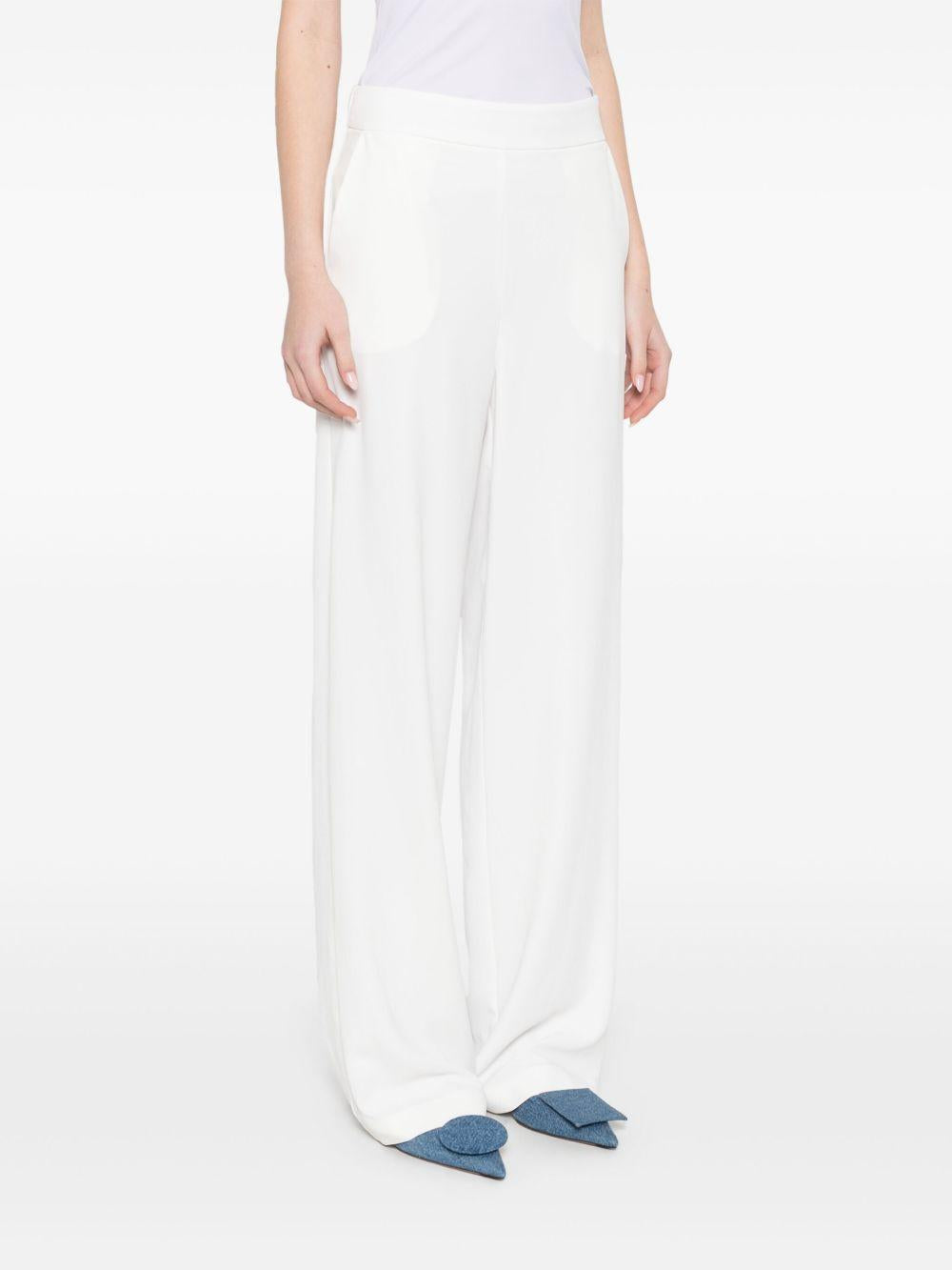 Pantalone bianco dritto in crepe