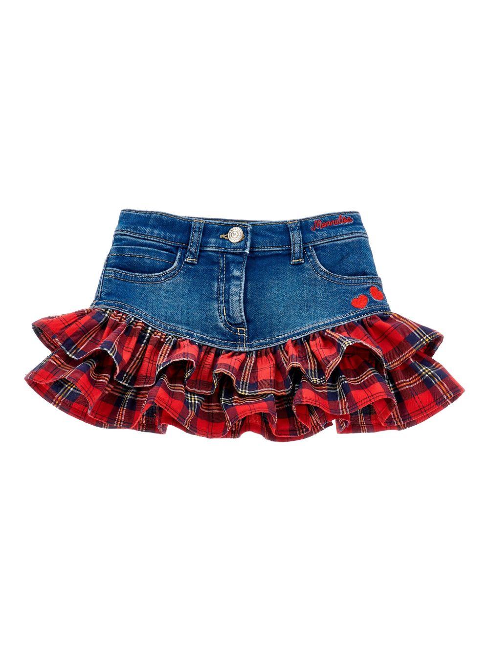 Gonna con Inserti e Orlo Increspato 19F711NP6043 0055 MONNALISA KIDS