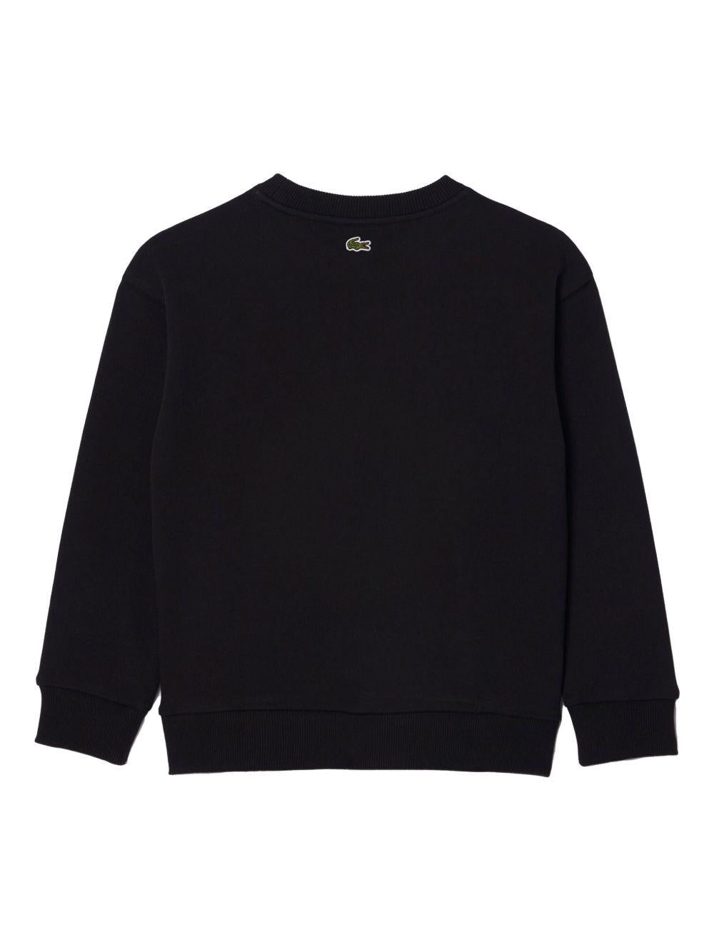 Felpa nera big logo SJ1231 031 LACOSTE KIDS