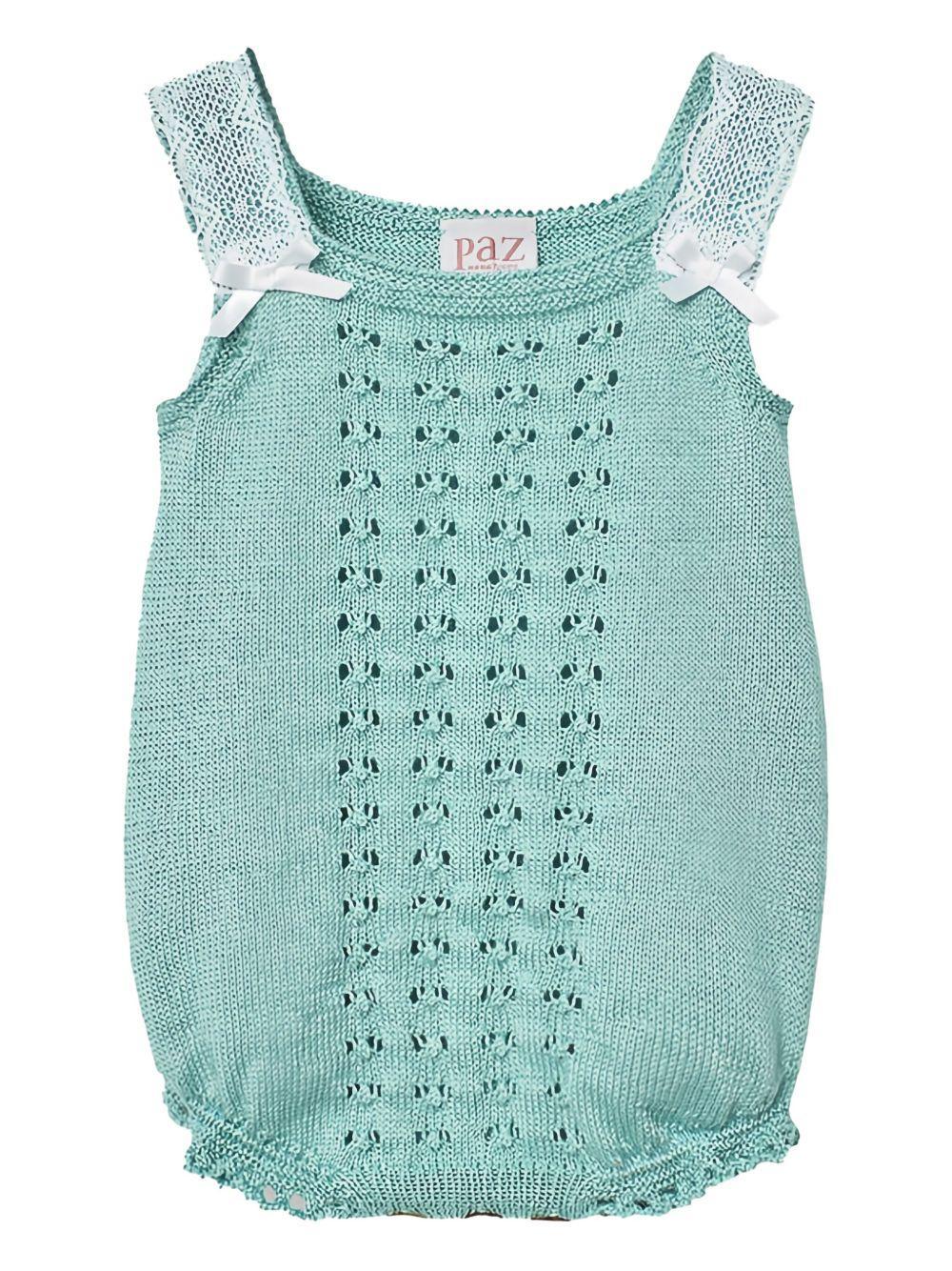 Salopette ottanio in maglia e pizzo macramè - Preludio Moda