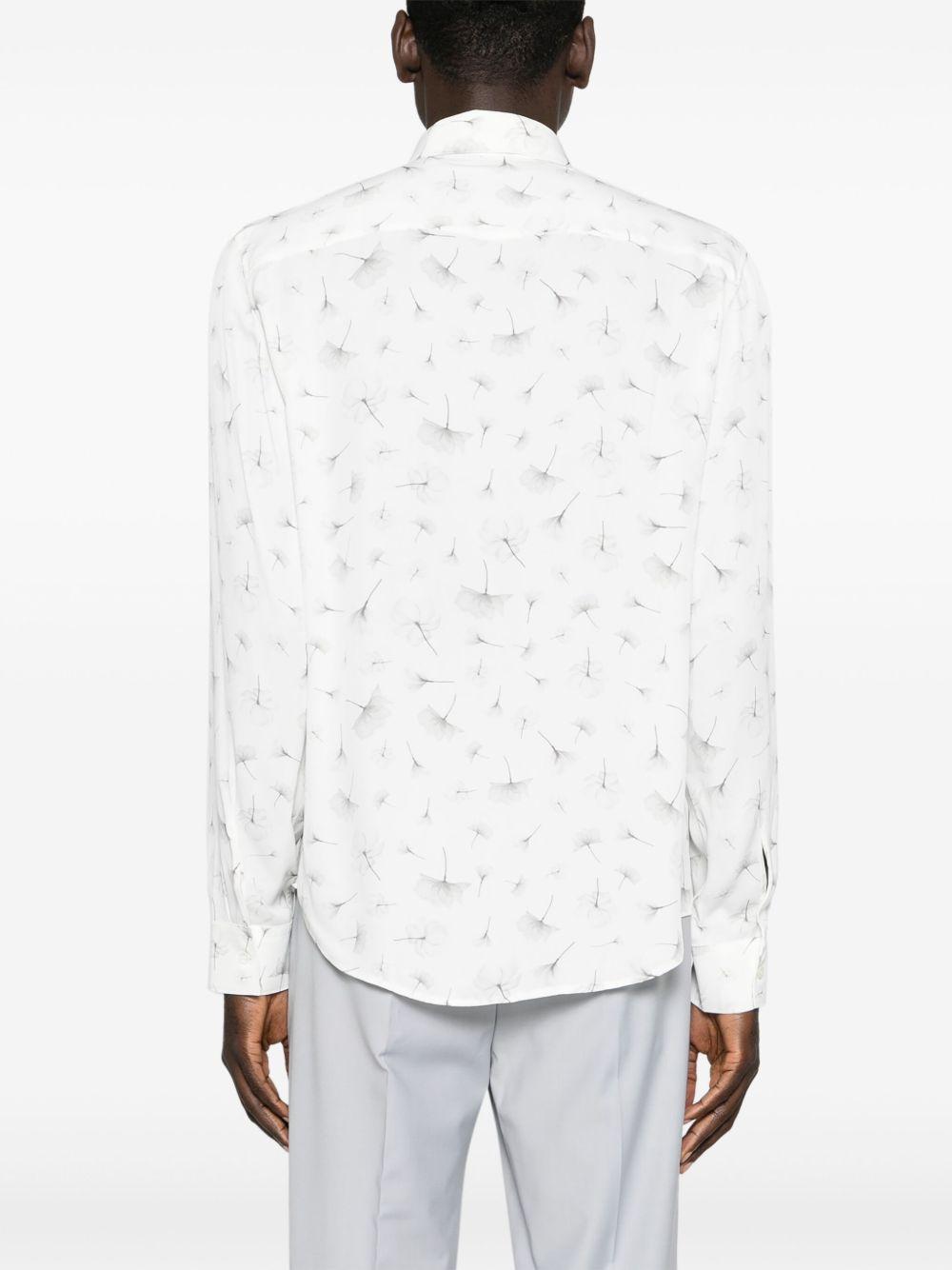 Camicia bianca stampa micro floreale