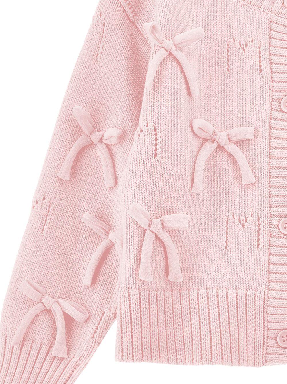 Cardigan in maglia con fiocchetti 17G8017029 0091 MONNALISA KIDS