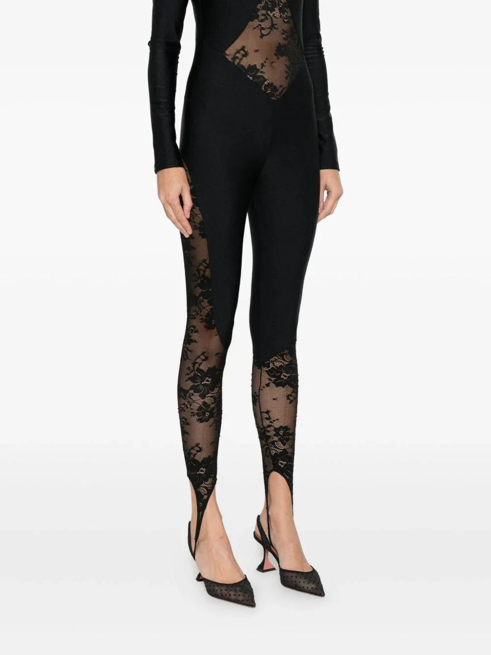 Tuta con Inserti in Pizzo e Chiusura con Zip - Preludio Moda