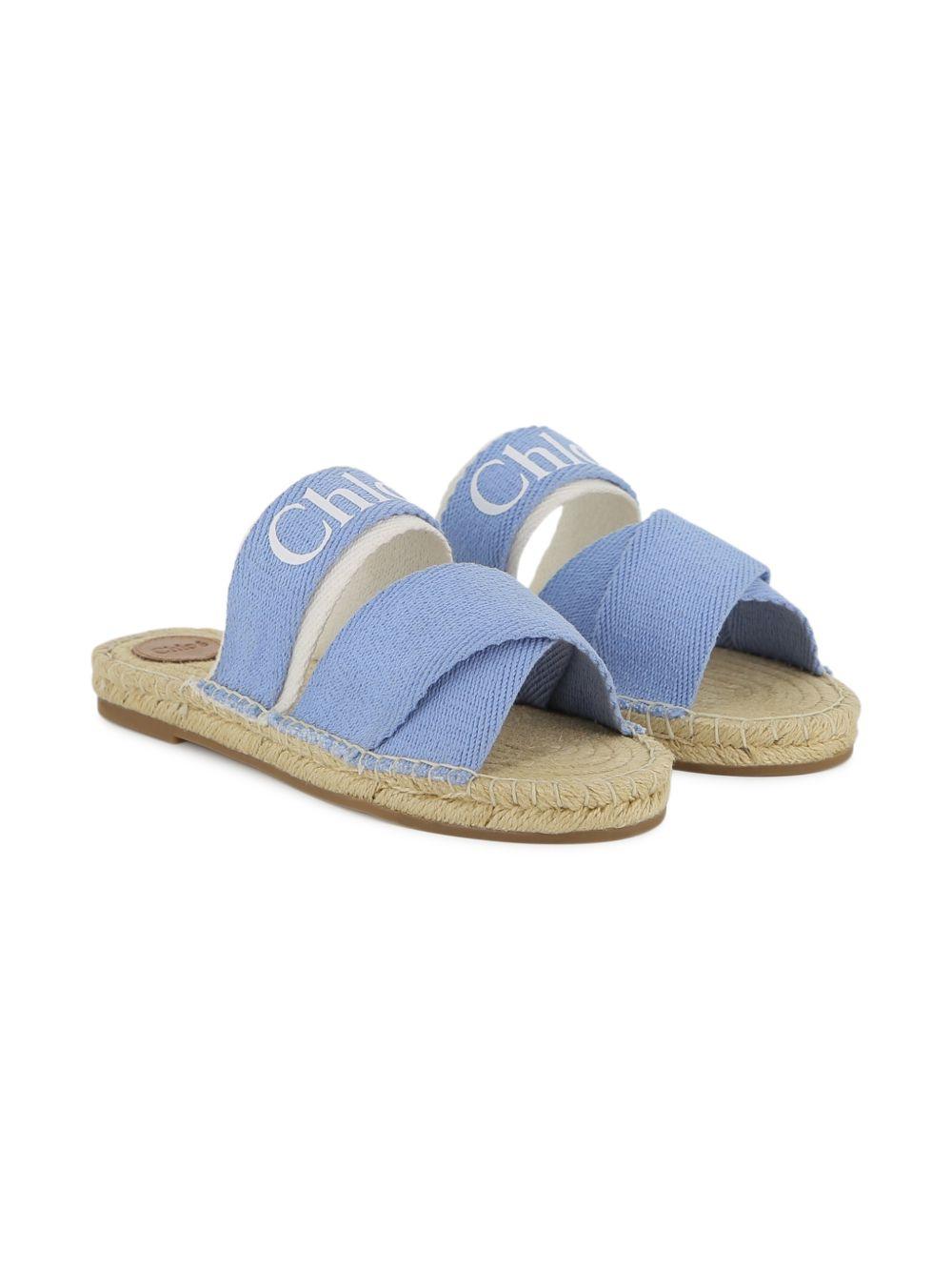 Sandali espadrillas in tessuto con logo C20885 Z10 CHLOE KIDS