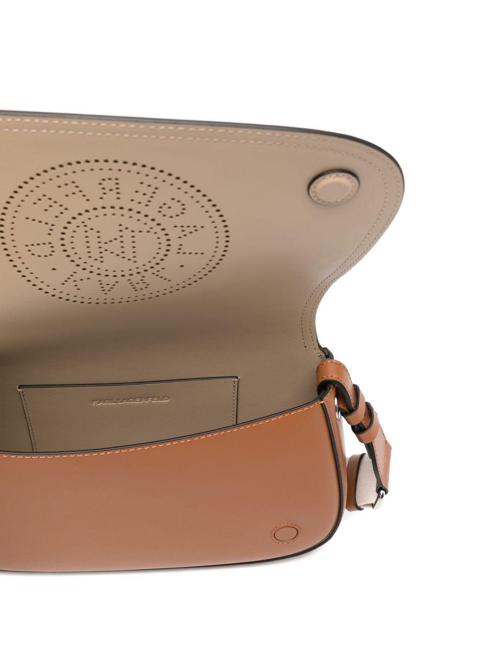 Borsa a spalla in pelle con dettaglio perforato B2W30015 5047 KARL LAGERFELD