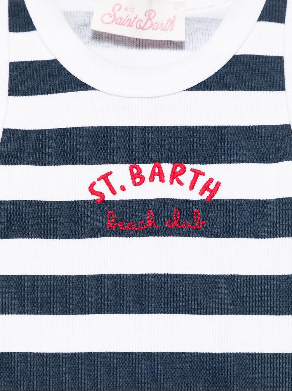 Canotta blue beach club fantasia a righe - Preludio Moda