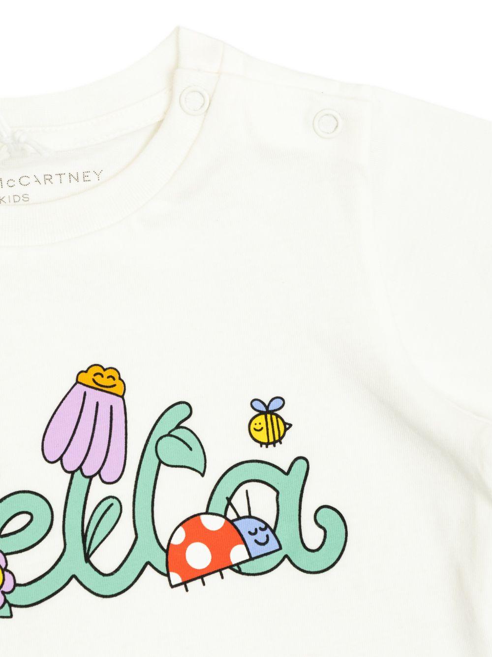 T-shirt con stampa floreale TY8011Z0434 101 STELLA MCCARTNEY KIDS