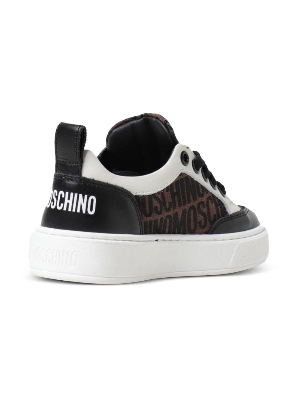 Sneakers marroni logo all-over 78695 2 MOSCHINO KIDS