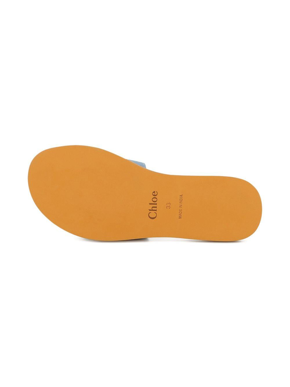 Ciabattine in tela di cotone con logo C20881 821 CHLOE KIDS