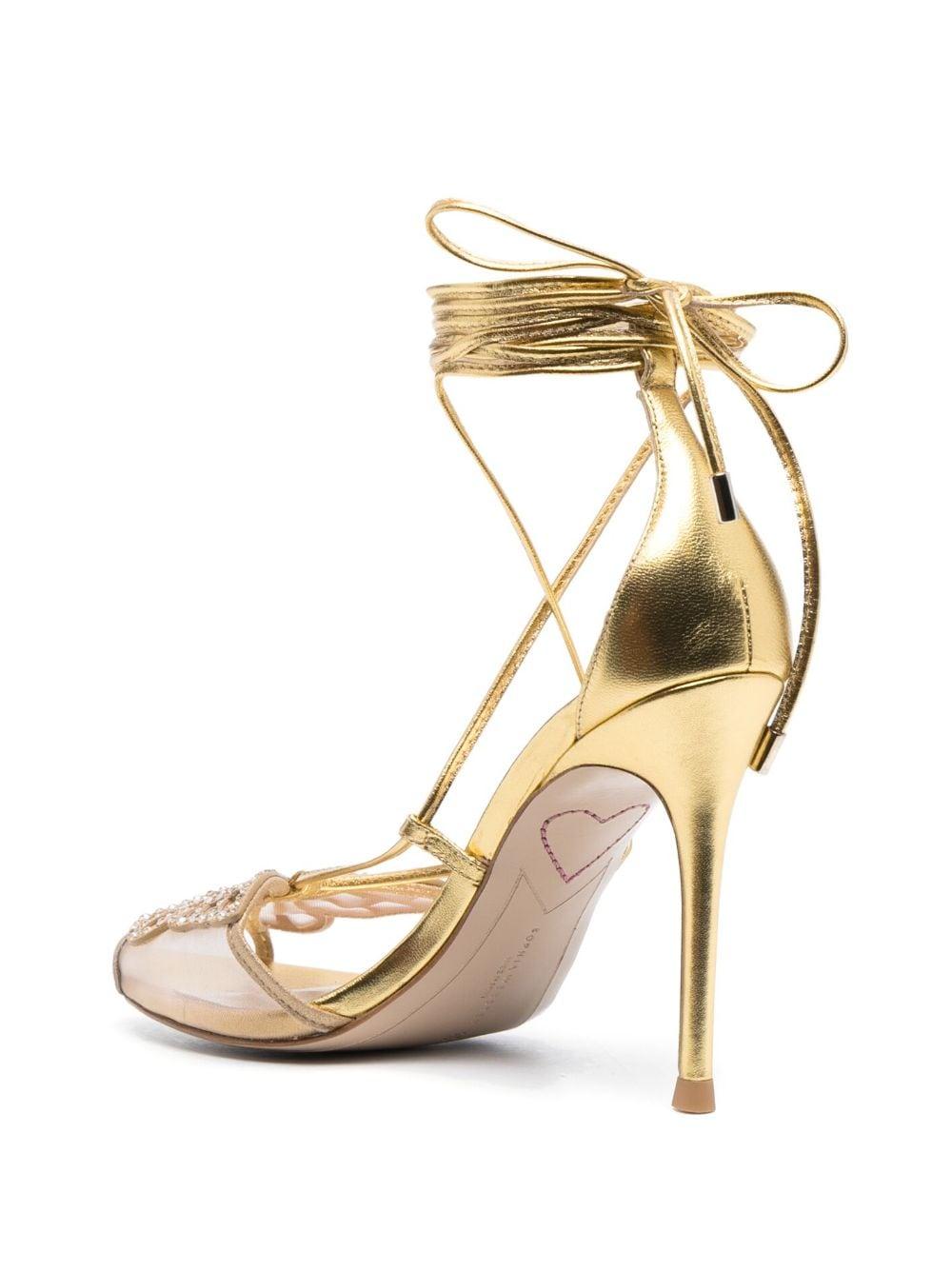 Sandalo oro farfalla con strass