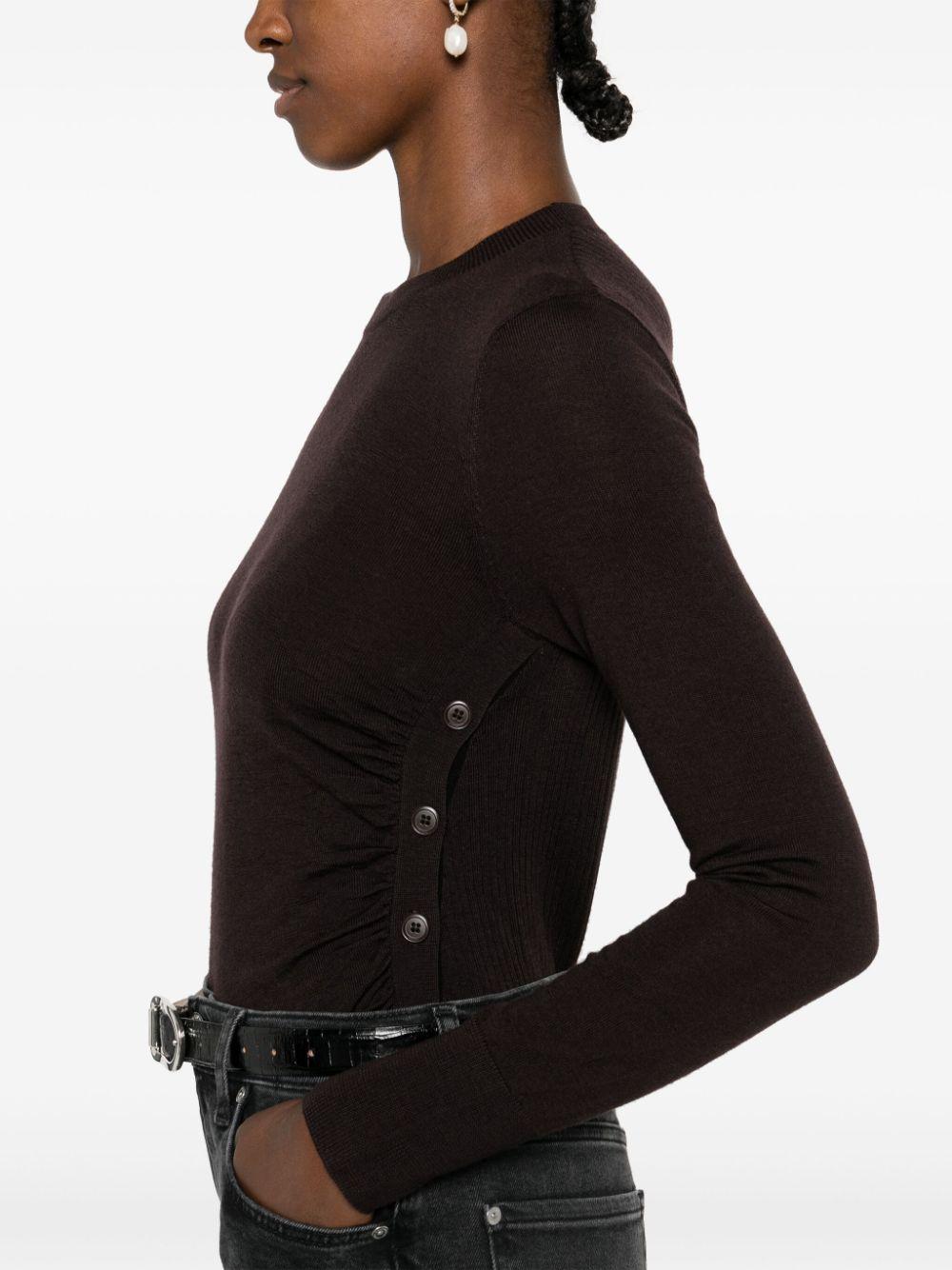 maglia diraspatura marrone lana