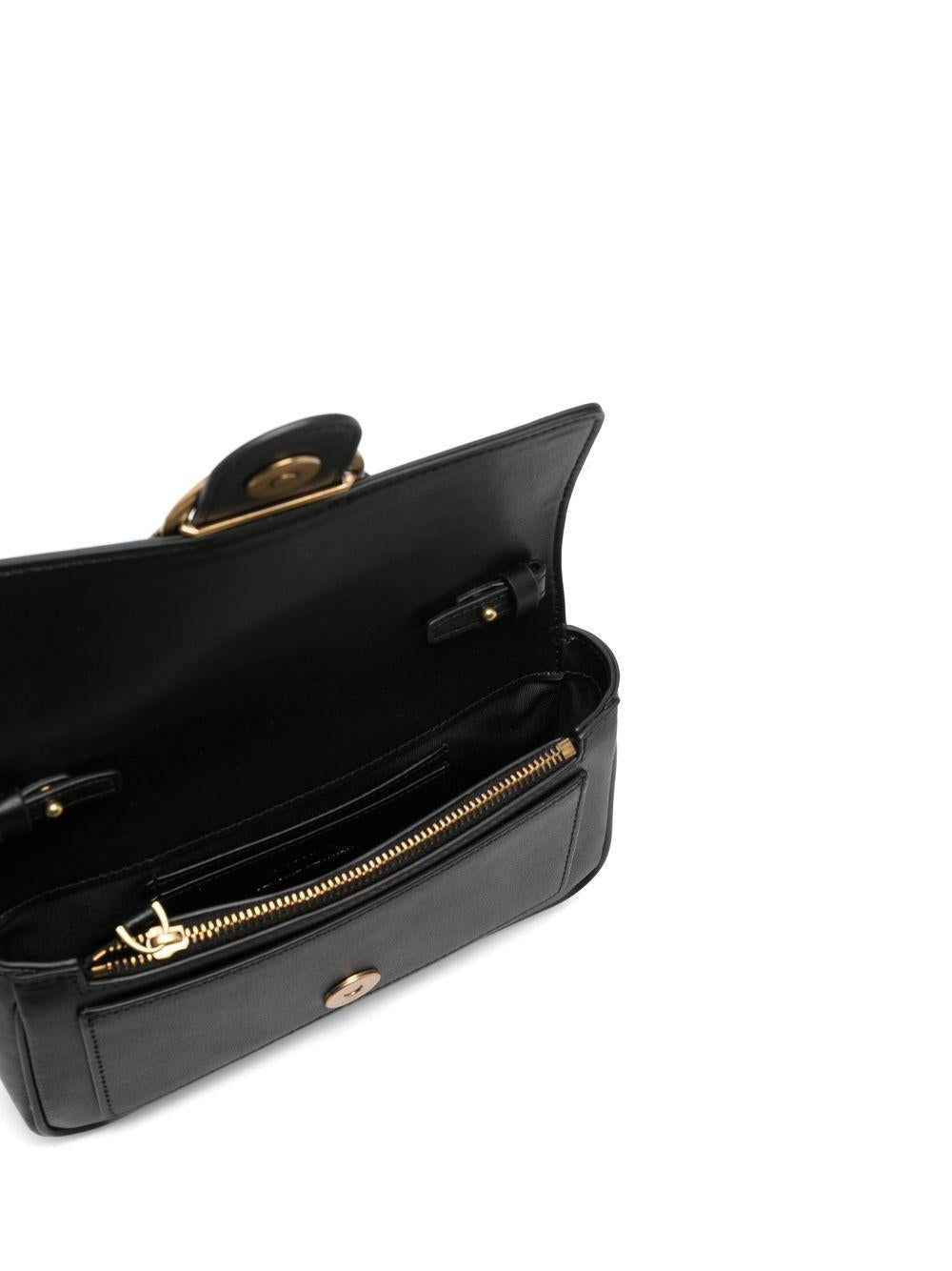 Borsa Nera Mini con Tracolla a Catena e Dettaglio Love Birds 100061A0F1 Z99Q PINKO
