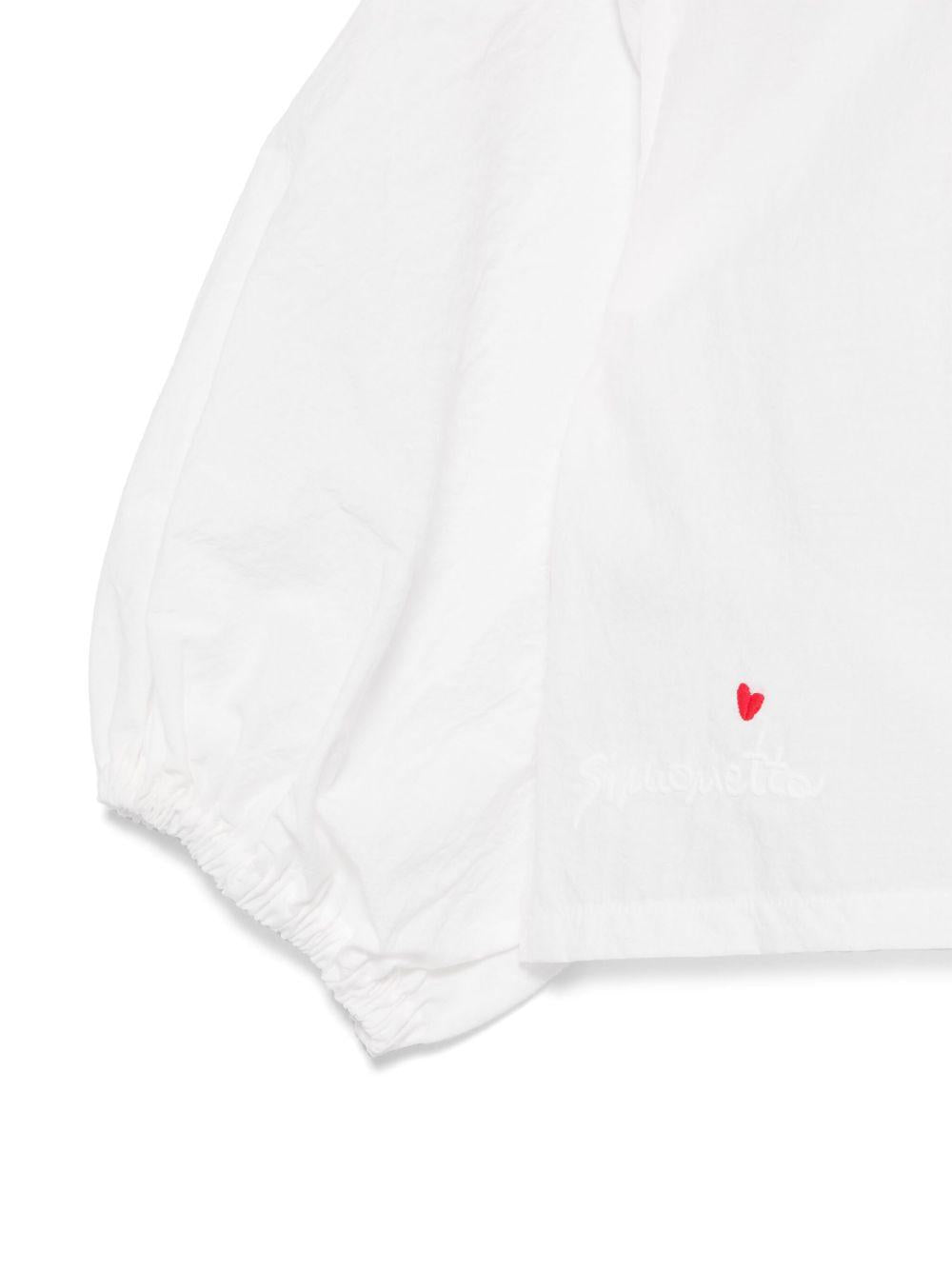 Blusa avorio corp mini logo ricamo SW5A03P0517 101 SIMONETTA KIDS
