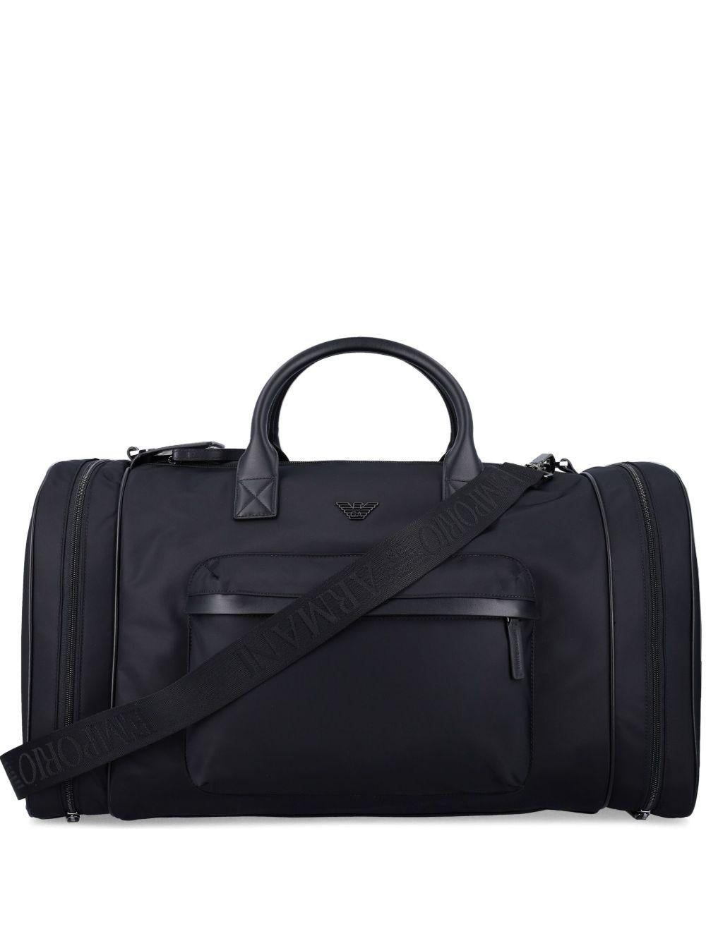 Borsone nero con zip e tasche laterali EM001794AF13454 UC001 EMPORIO ARMANI