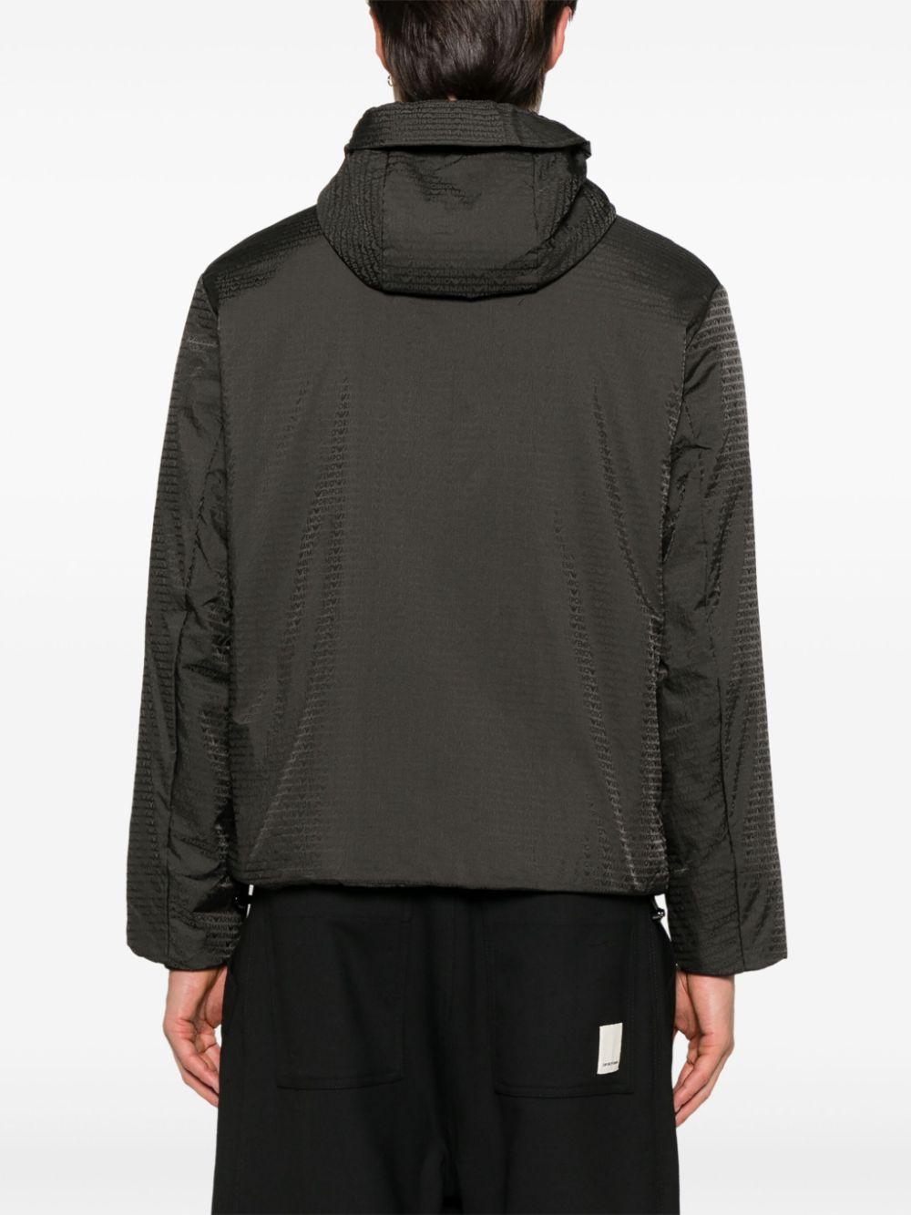 Giacca verde militare con logo all-over