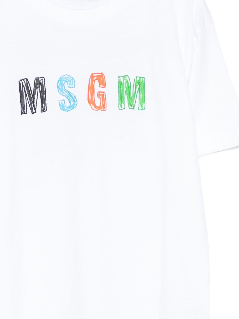 T-shirt con logo multicolore S6MSJBTH232 001 MSGM KIDS