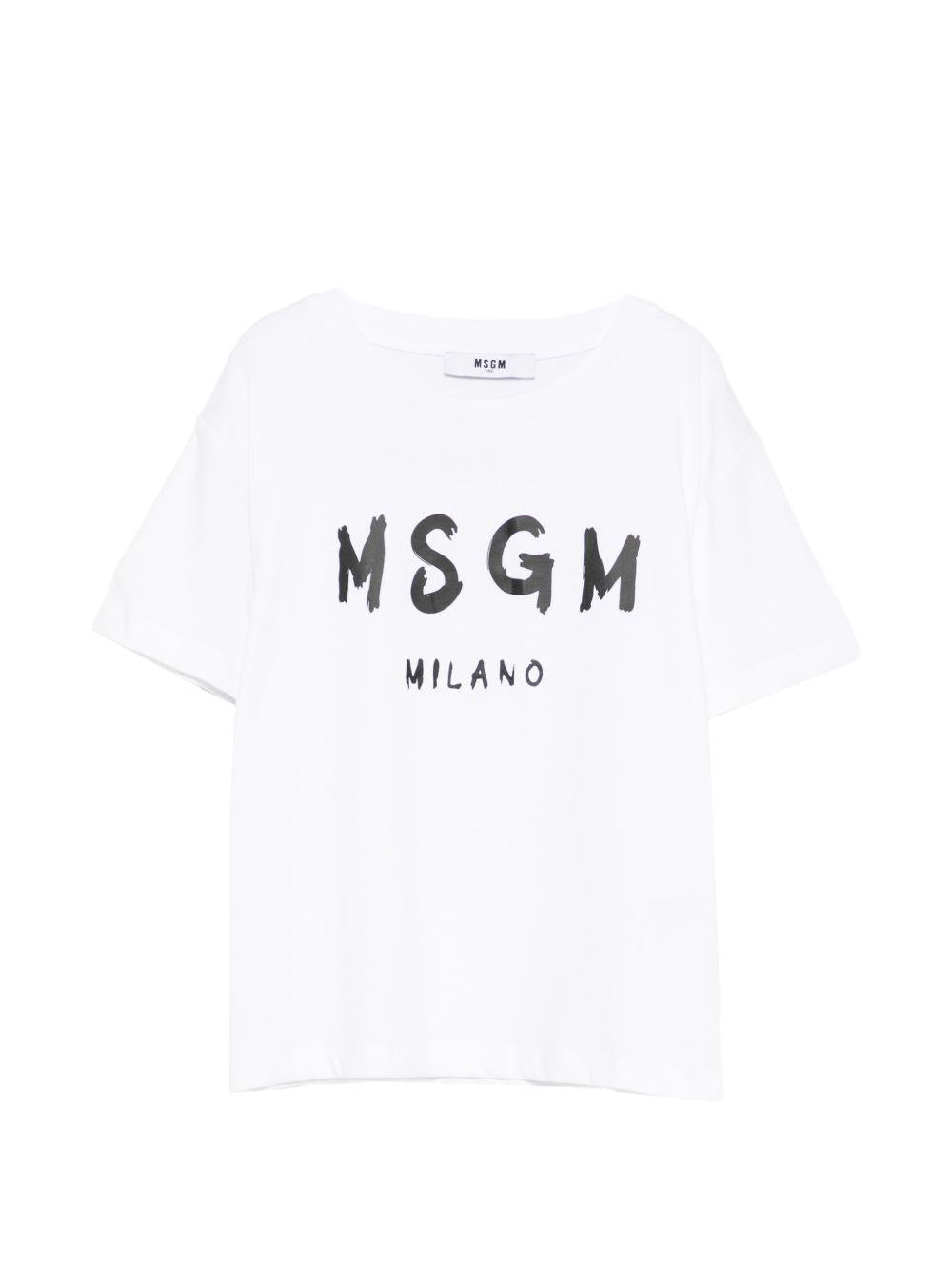 T-shirt in cotone a maniche corte S6MSJUTH001 001 MSGM KIDS