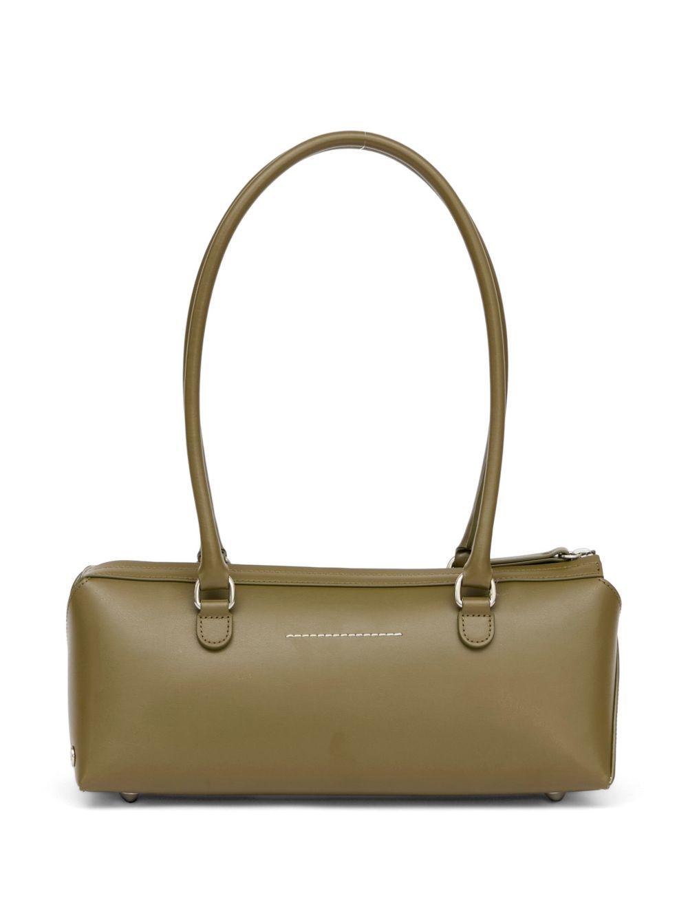 Borsa a spalla in pelle arancione con chiusura zip SB6ZH0039P9061 T7429 MM6 MAISON MARGIELA