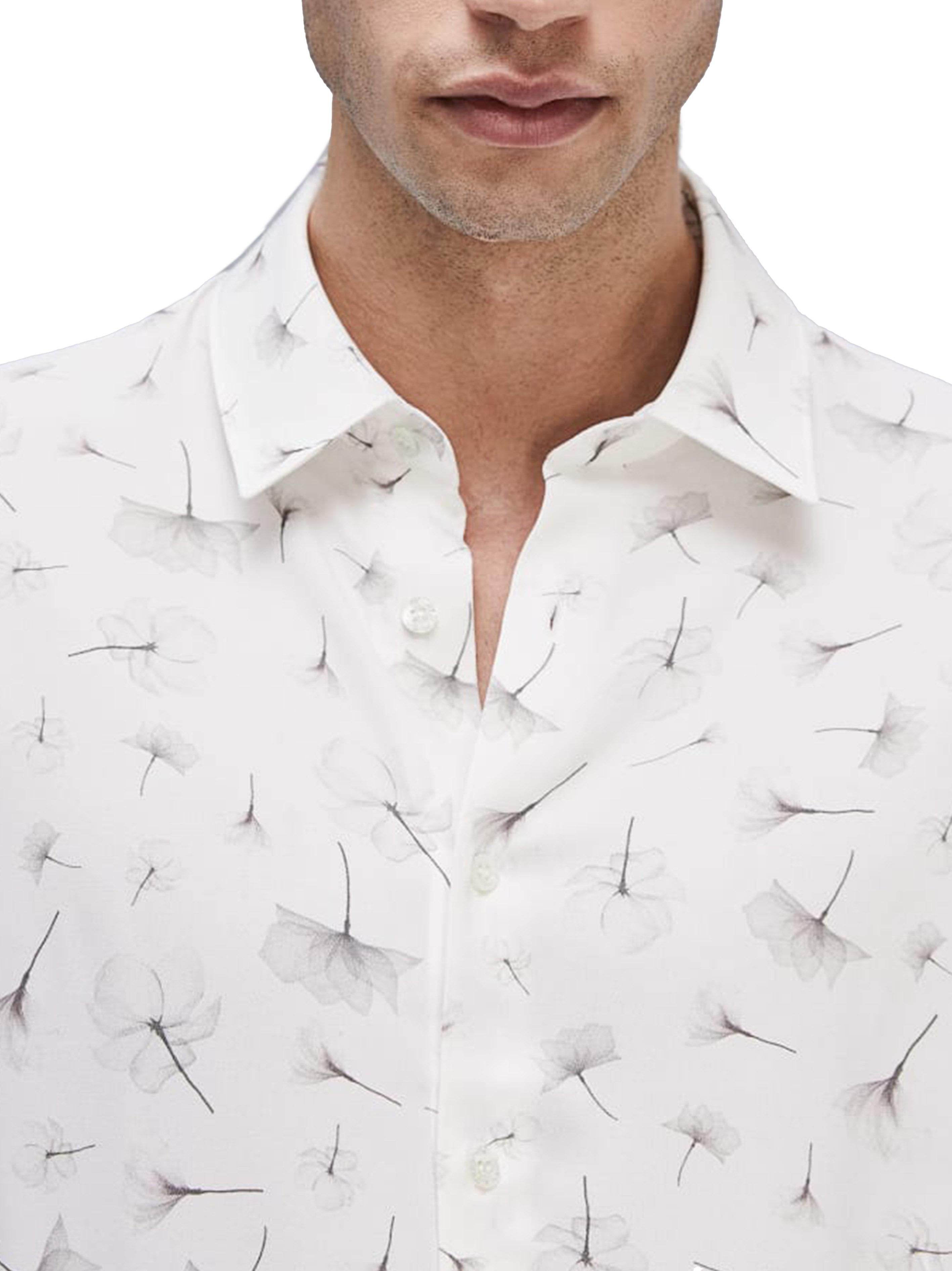Camicia bianca stampa micro floreale