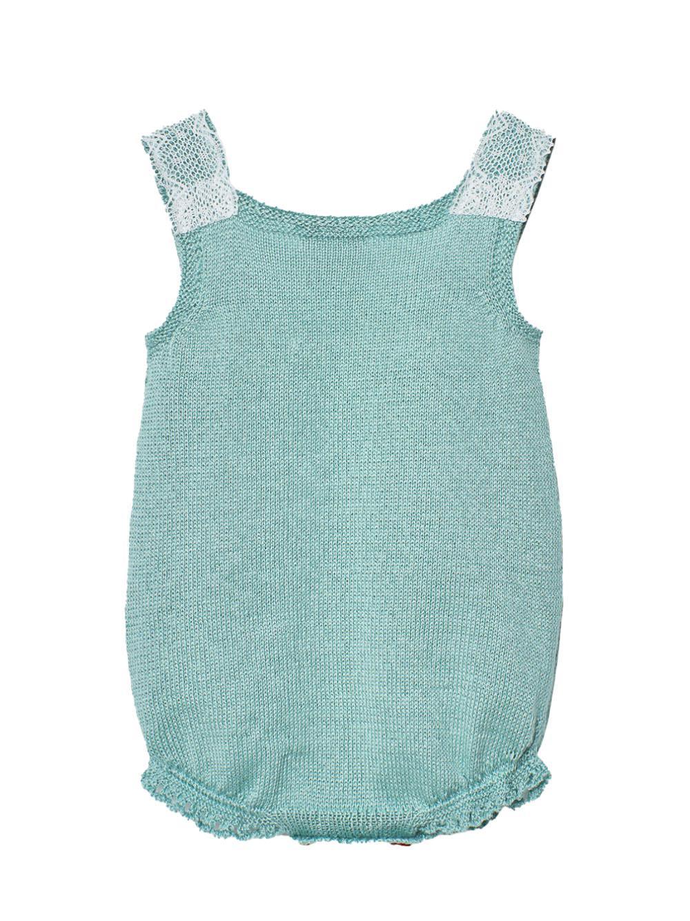 Salopette ottanio in maglia e pizzo macramè - Preludio Moda