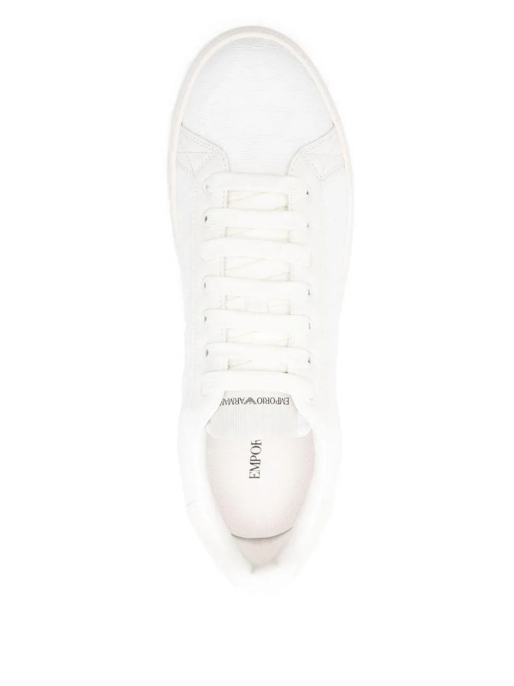 Sneakers bianche con allacci in pelle e punta rotonda - Preludio Moda