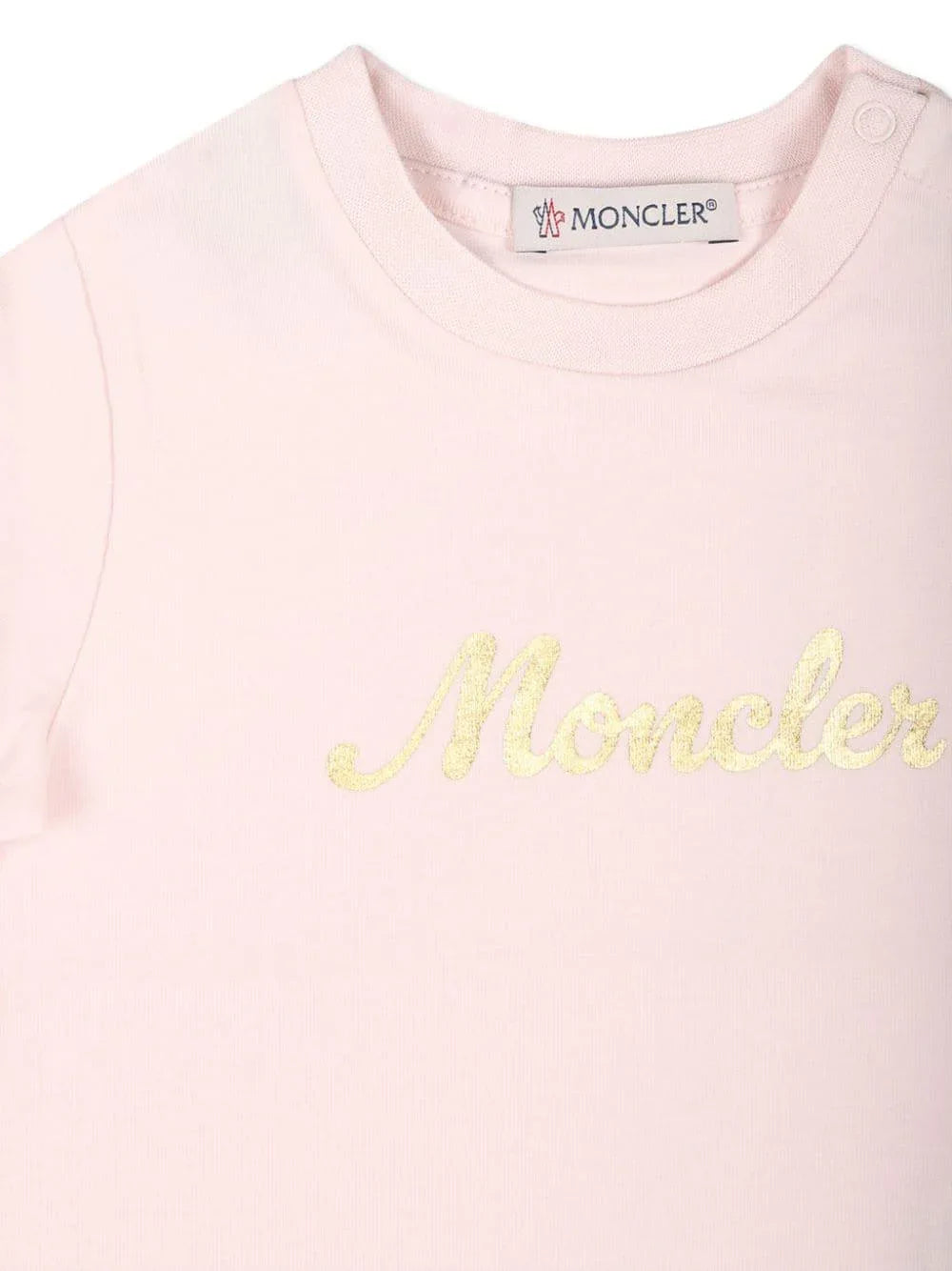 T-shirt rosa logo glitter frontale neonata - Preludio Moda