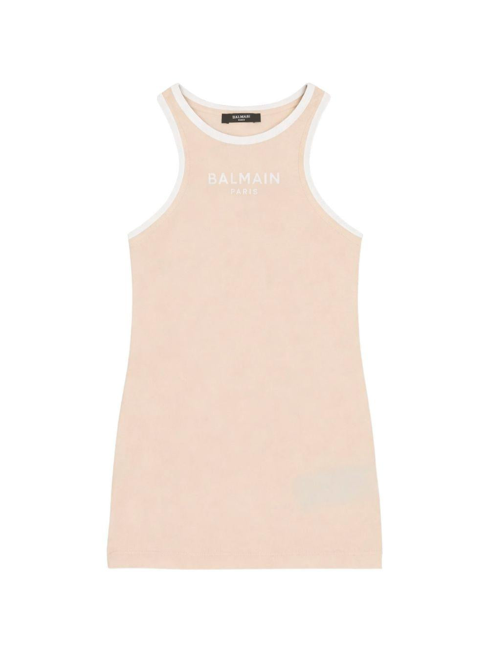 Abito senza maniche con scollo rotondo BY8A12Z3277 107BC BALMAIN KIDS