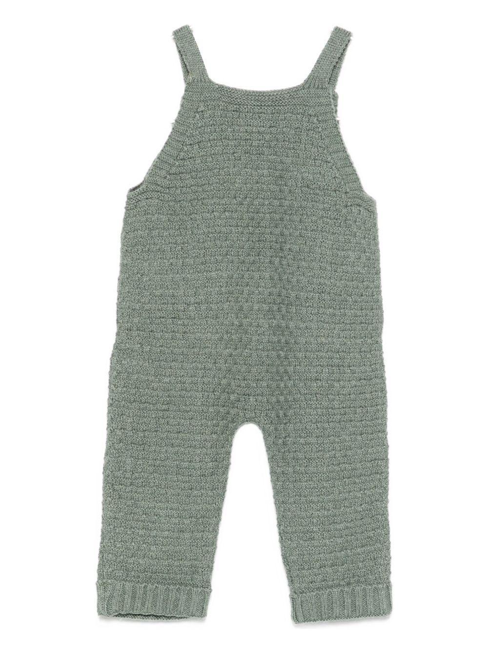 Salopette Neonato in Maglia Verde Salvia - Preludio Moda