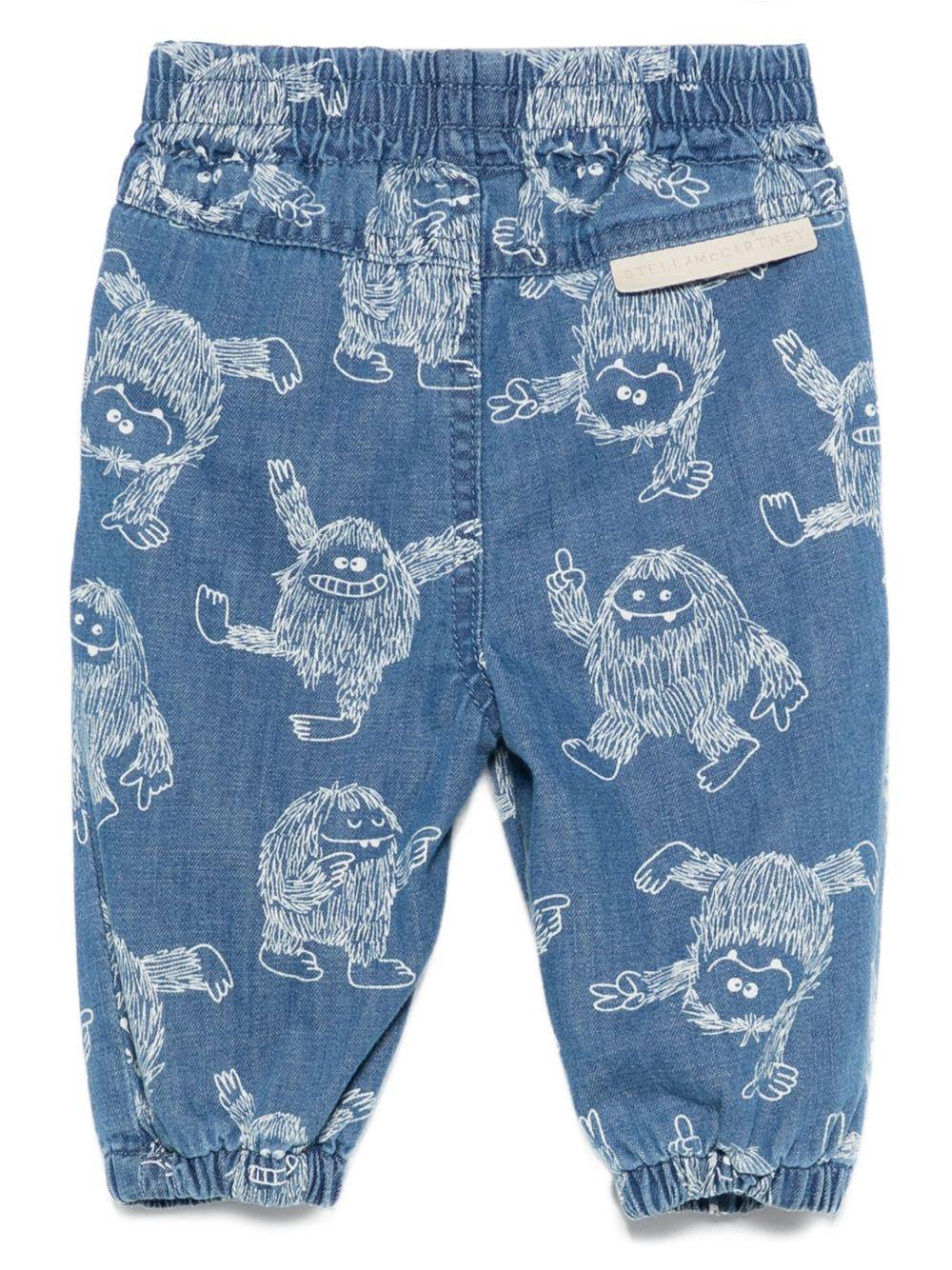 Jeans Blu per Bambini con Stampa Yeti - Preludio Moda