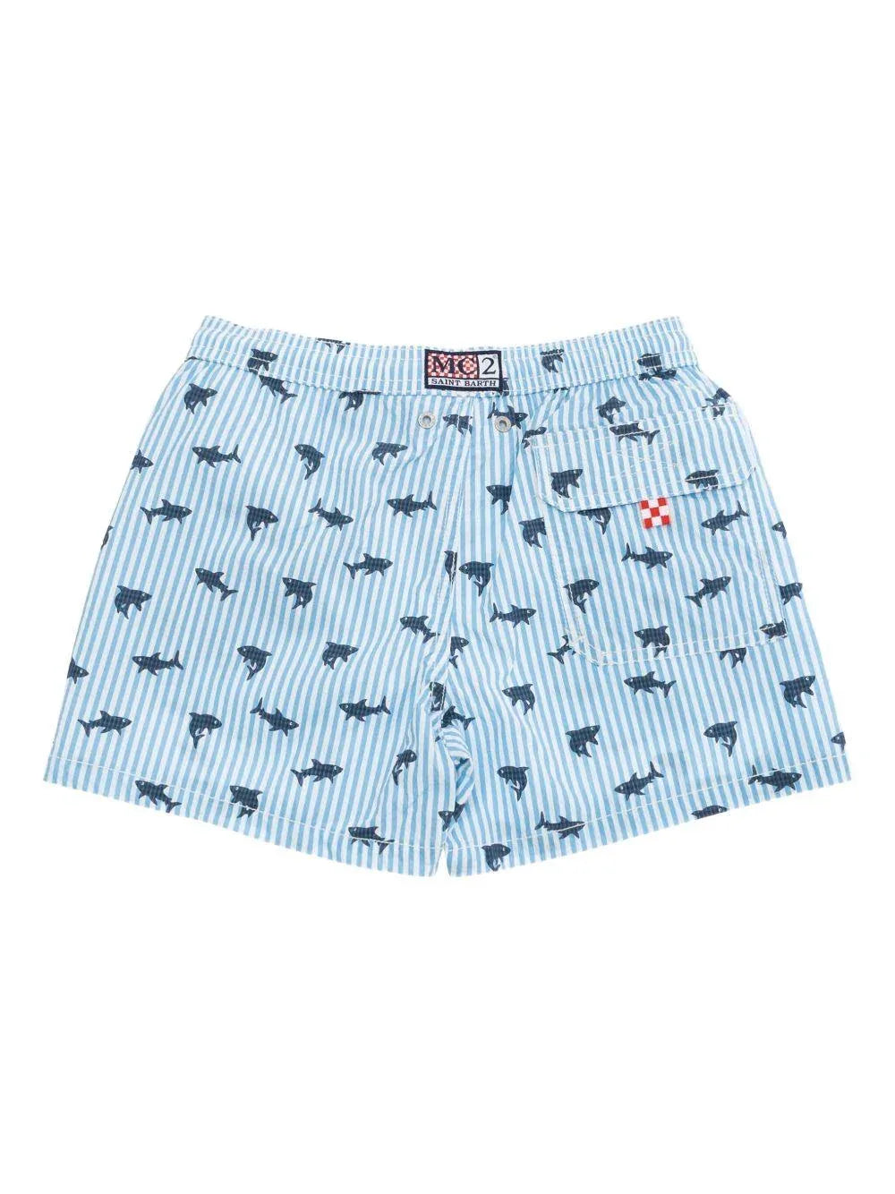 Costume patmos blu a righe con squali - Preludio Moda