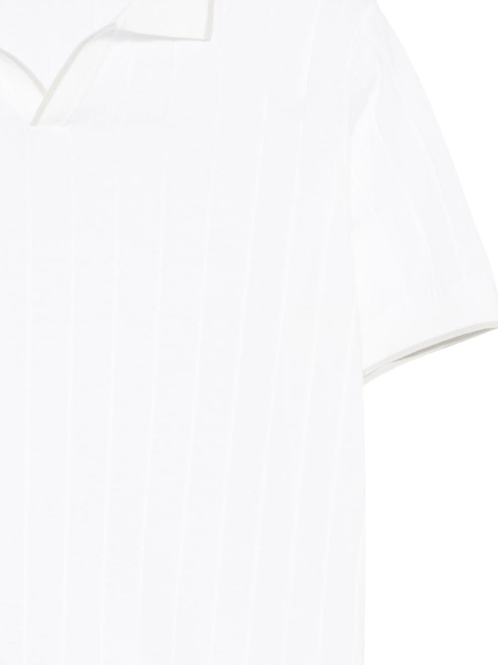 Polo in cotone scollo a V DK17021 NATURALE DIKTAT