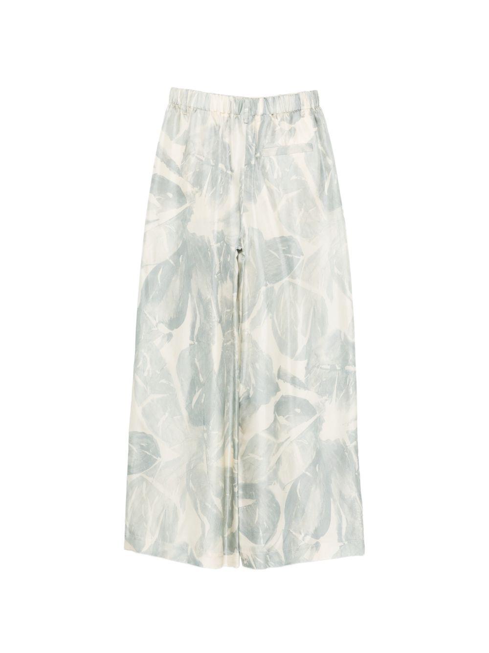 Pantaloni in seta con stampa fogliame 116136P6031 CIE ALYSI