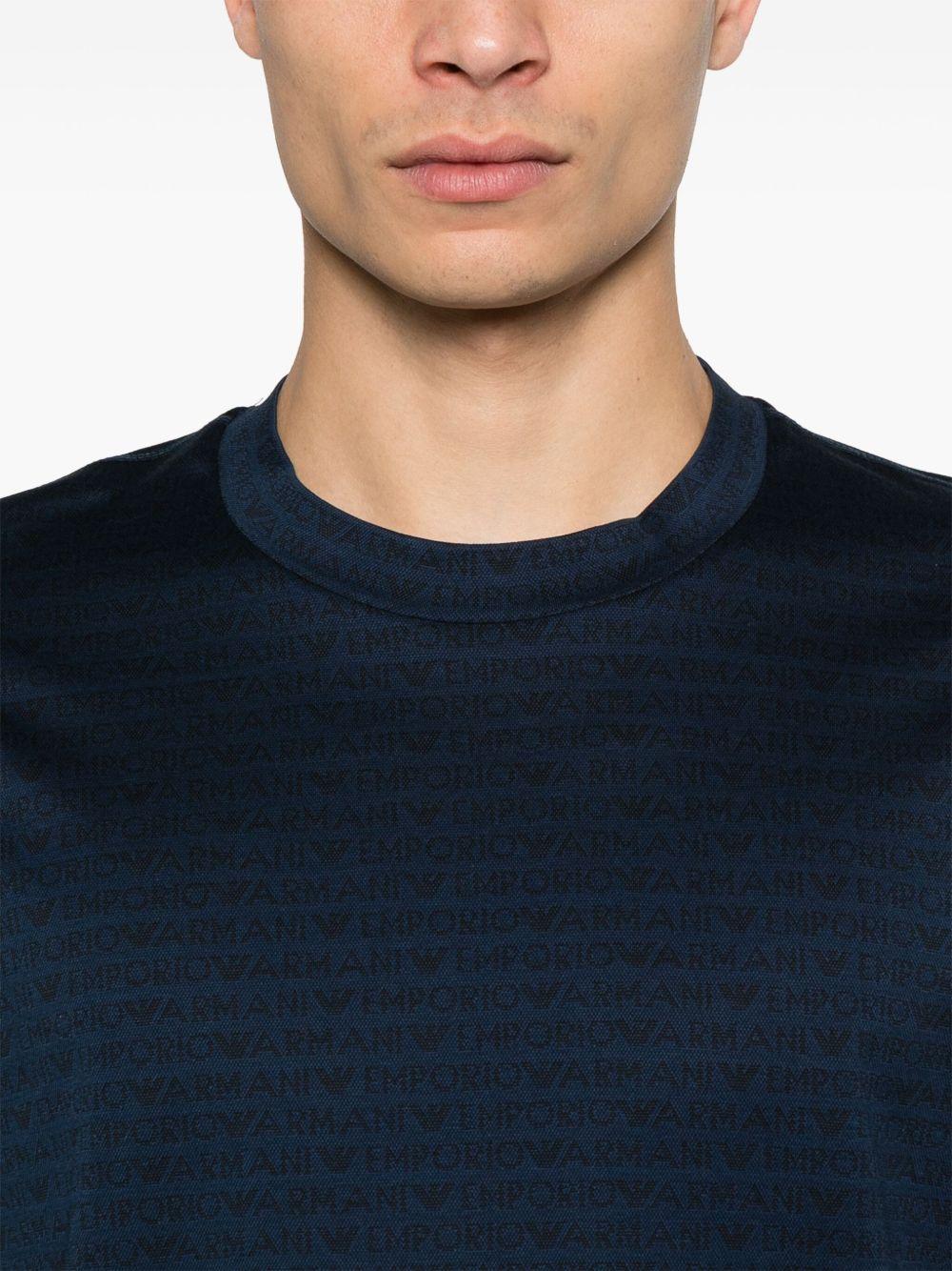 T-shirt blu logo all-over EM000787AF12916 FB224 EMPORIO ARMANI