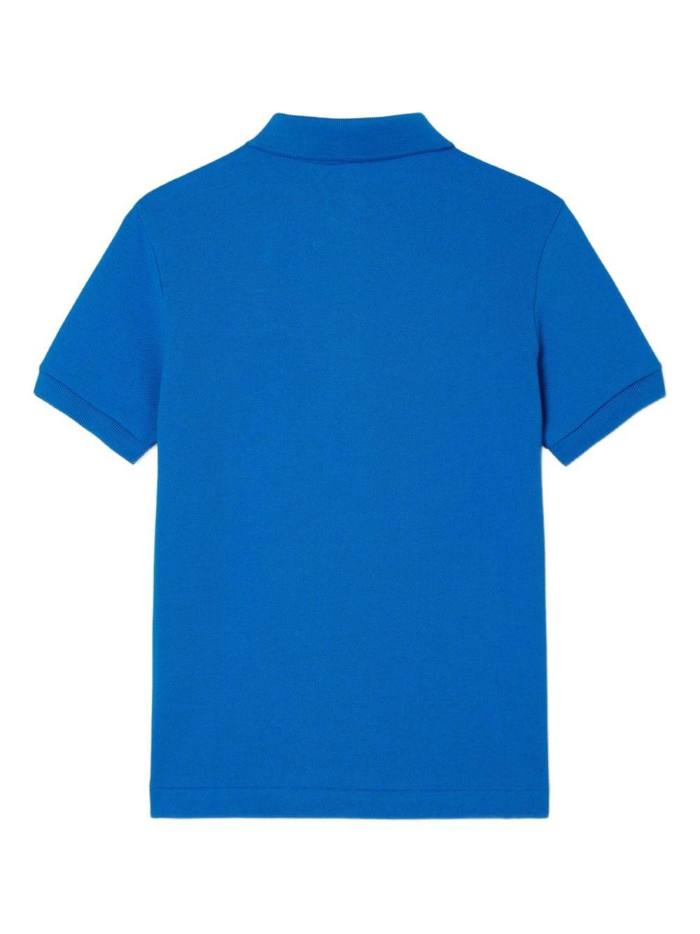 Polo blu elettrico logo ricamo PJ2909 3D3 LACOSTE KIDS