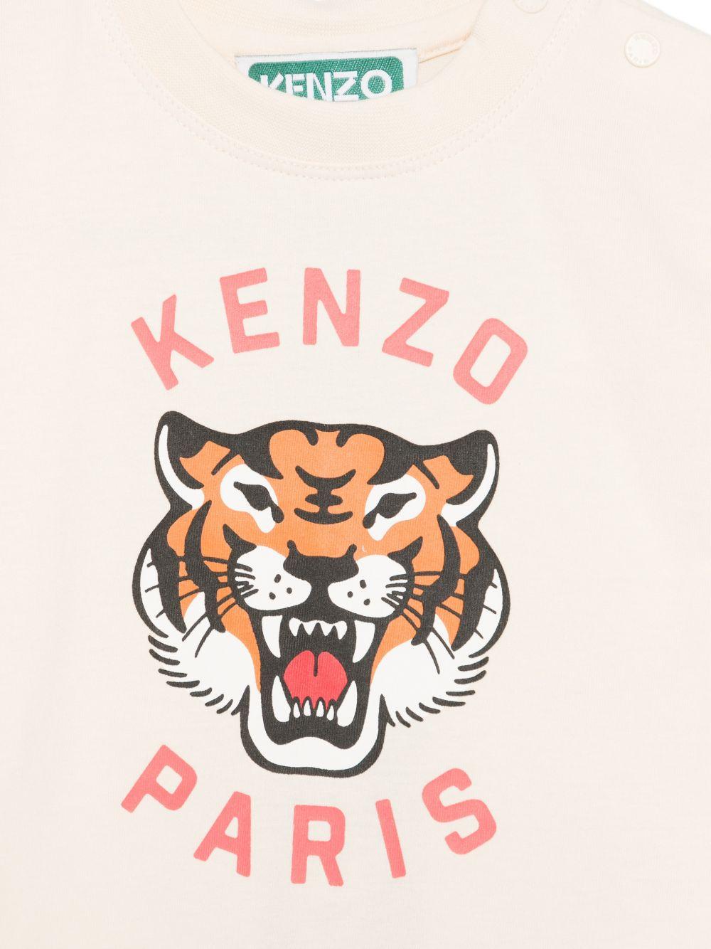 T-shirt in cotone con grafica tigre K61718 208 KENZO KIDS