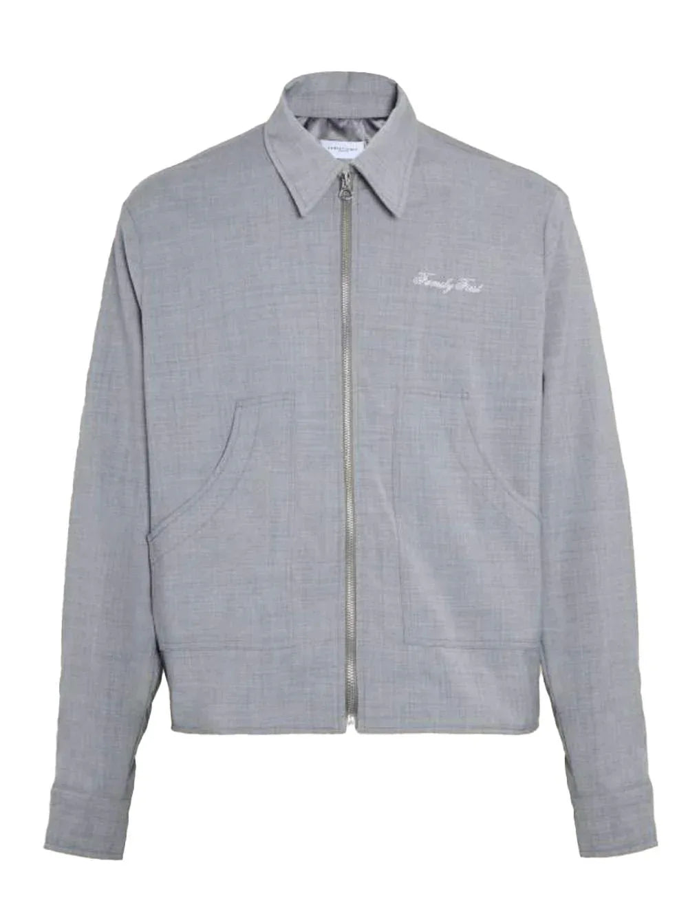 giubbino grigio logo ricamato petto - Preludio Moda