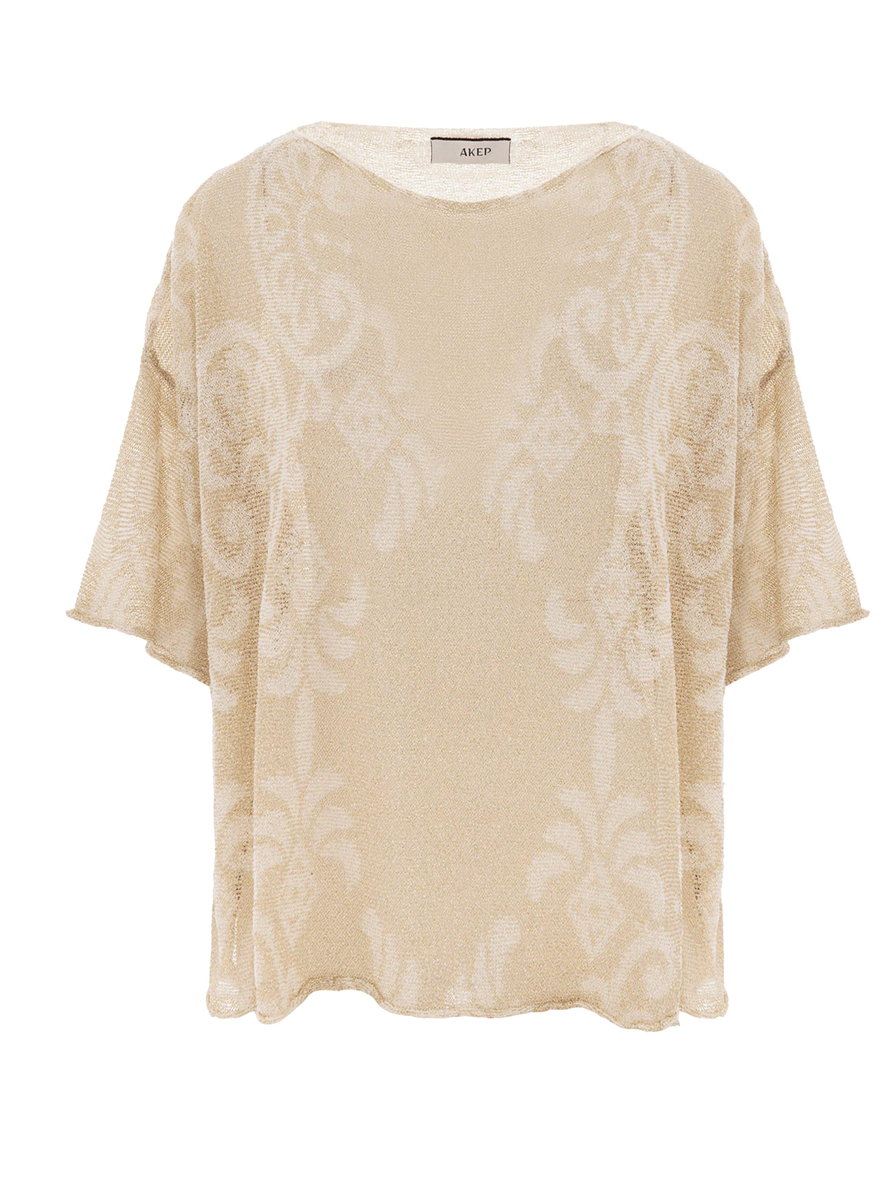 Maglia panna fantasia MGKD05040 PANNA AKEP