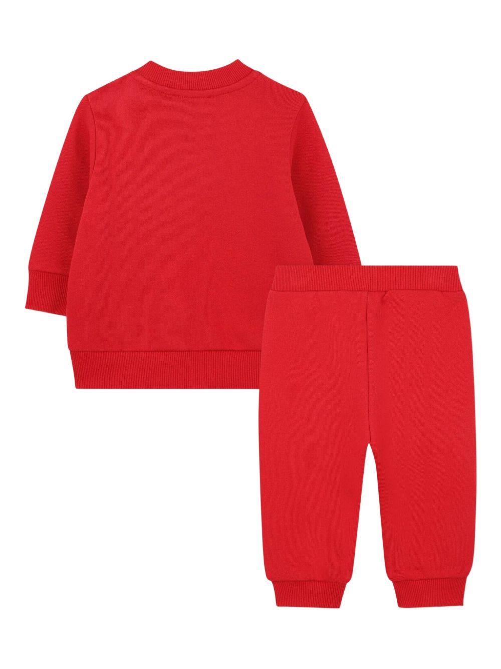 Tuta sportiva rosso scuro con logo ricamato K61502 968 KENZO KIDS