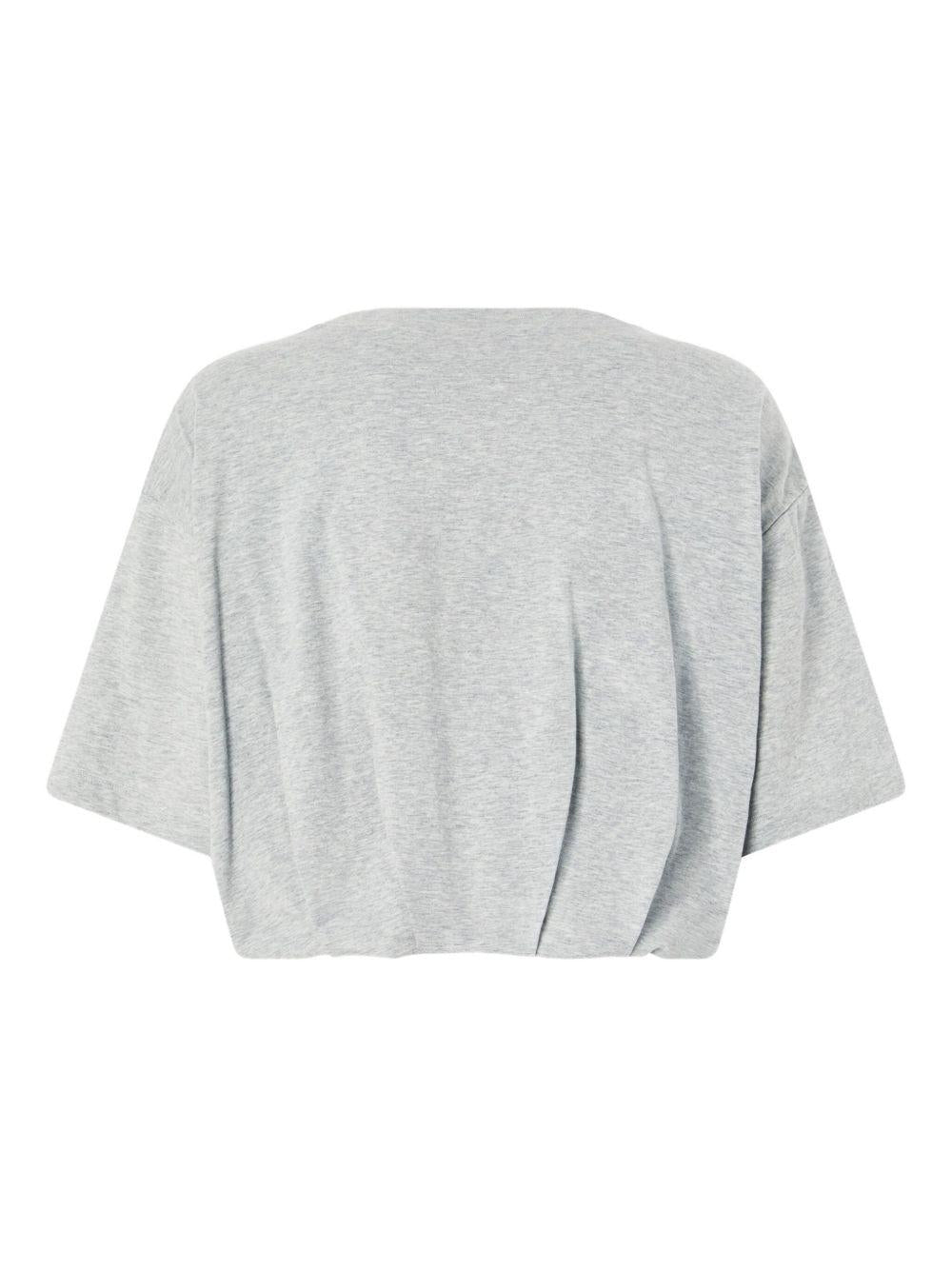 T-shirt crop torrone grigia 104257A2F8 I42 PINKO