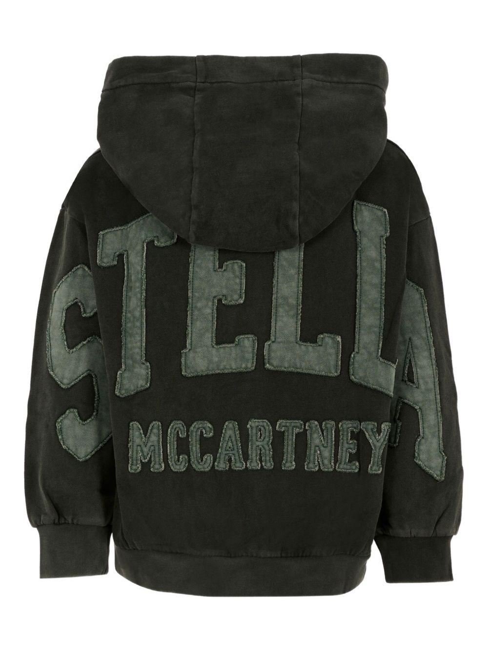 Felpa Nera con Zip e Logo TX4R60Z3059 930 STELLA MCCARTNEY KIDS