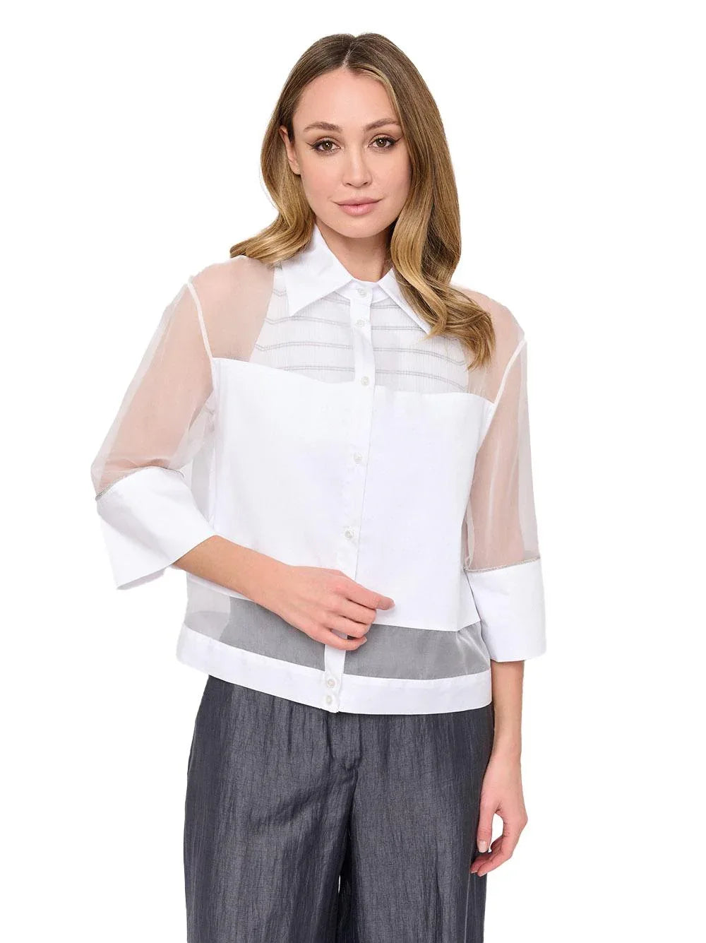 Camicia bianca in organza - Preludio Moda