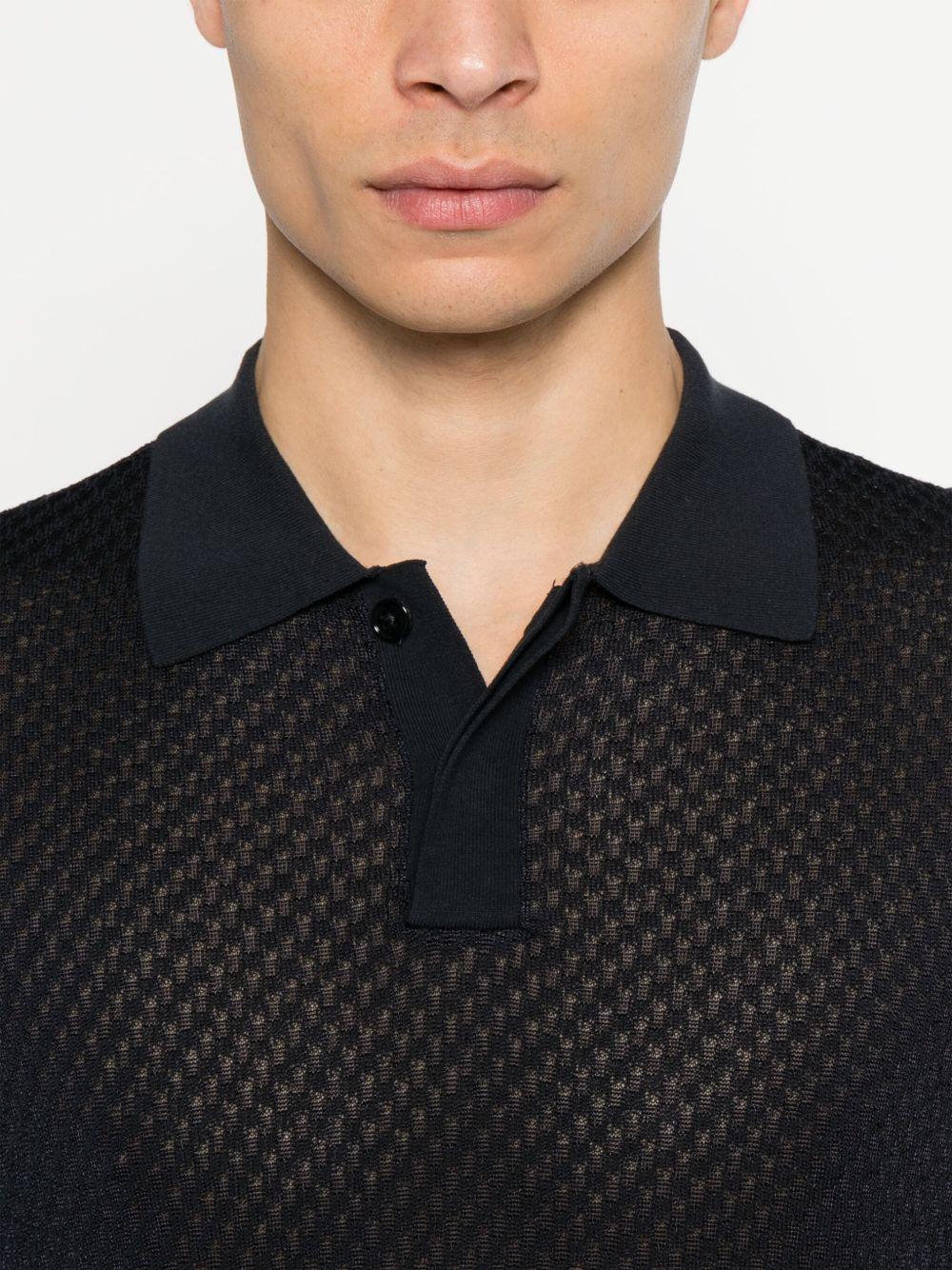 Polo blu texturizzata