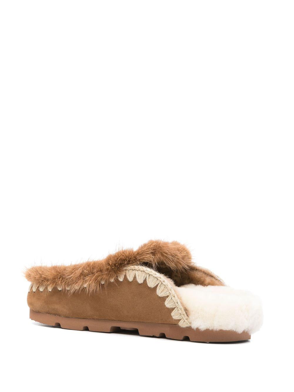 Pantofola winter bio in pelliccia cognac MUFW431004A COG MOU