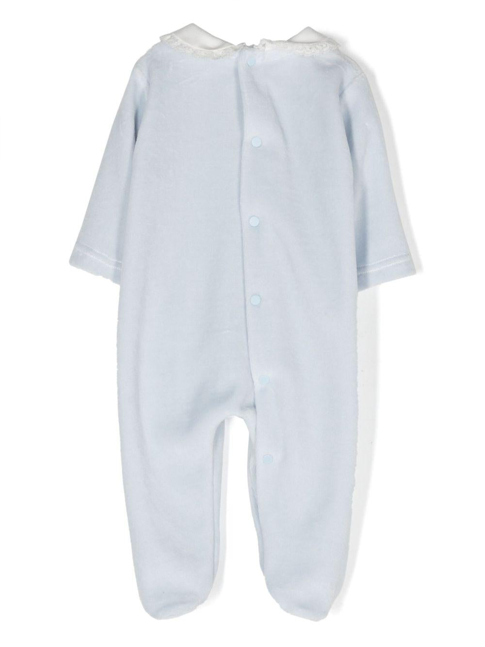 Tutina Neonata Azzurro colletto ricamato - Preludio Moda