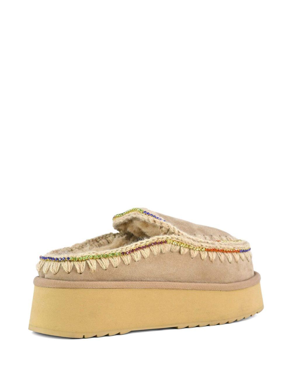 Ciabatta ekimo con strass multicolor cammello MUFW681001A CAM MOU