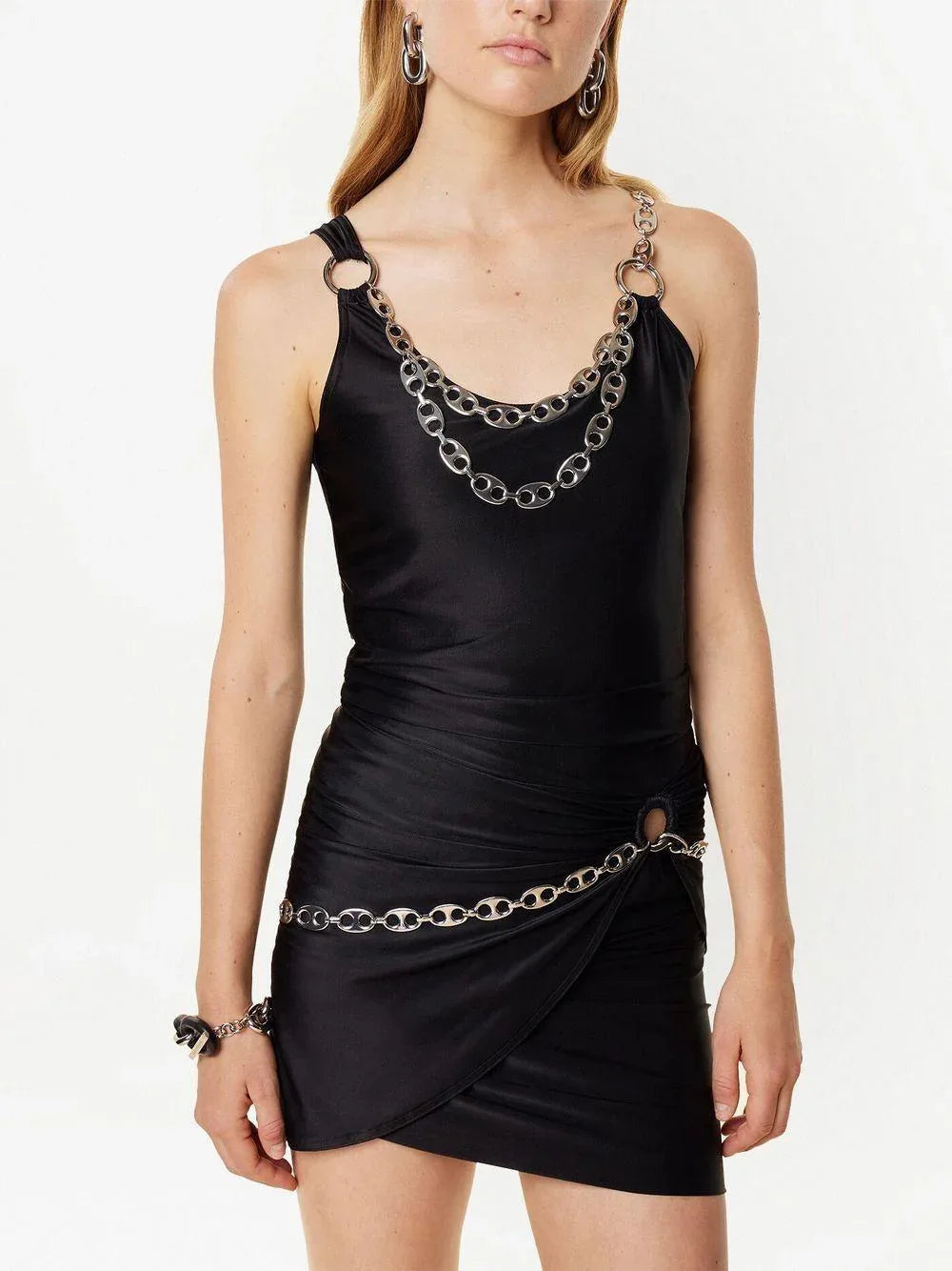 Abito mini nero con gioiello - Preludio Moda